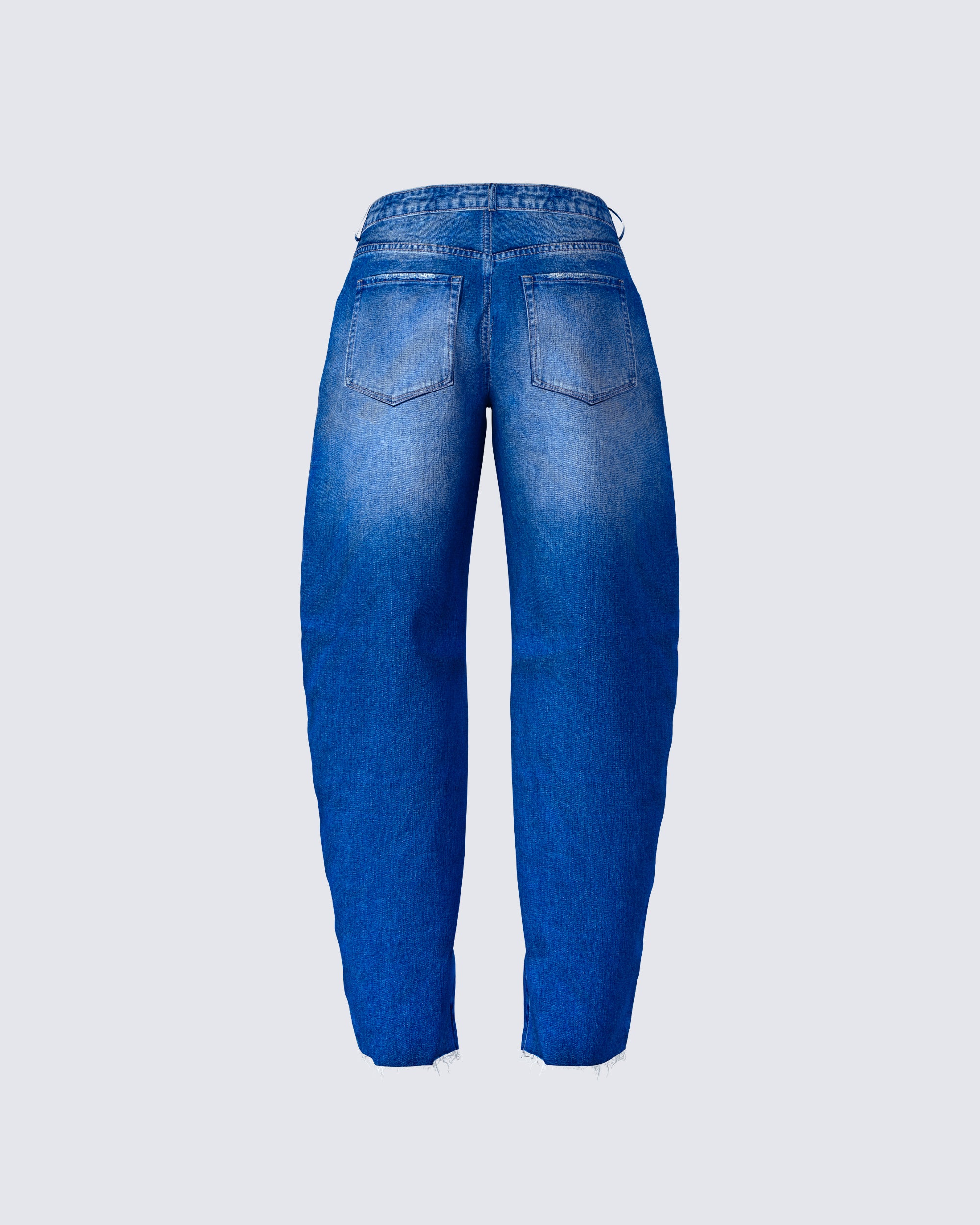 Amets Blue Denim Barrel Leg Jean - Image 3