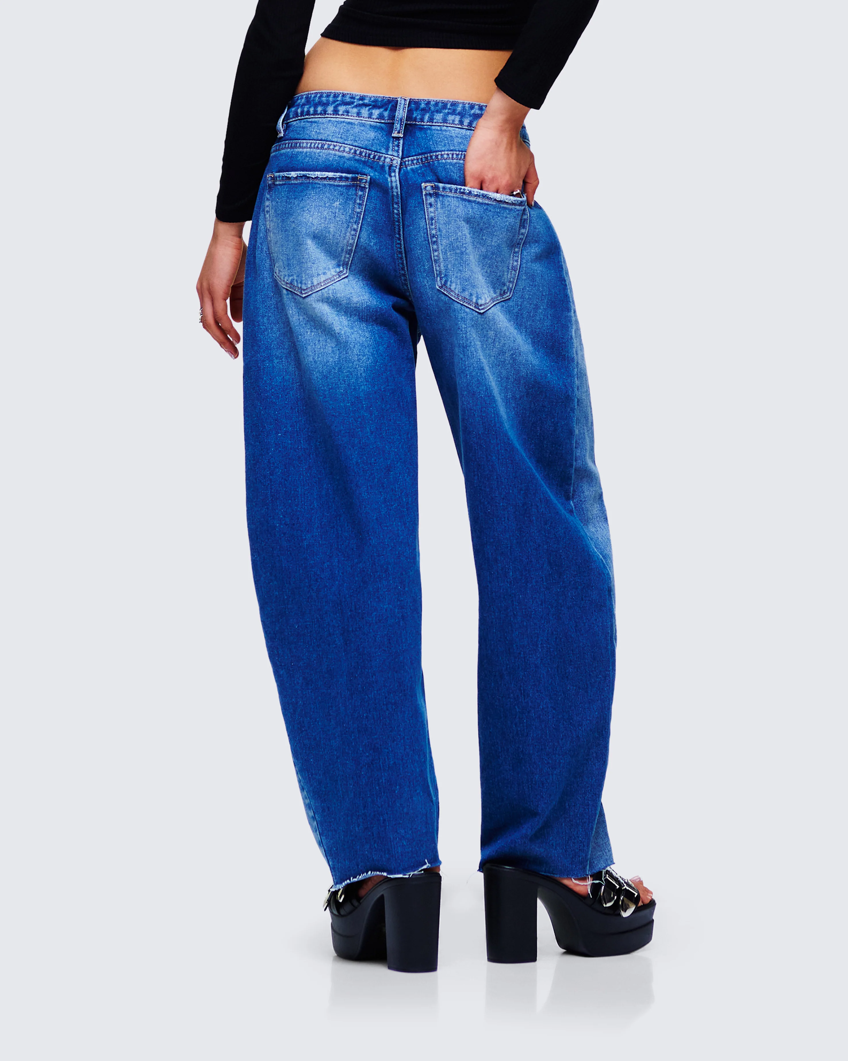 Amets Blue Denim Barrel Leg Jean - Image 6