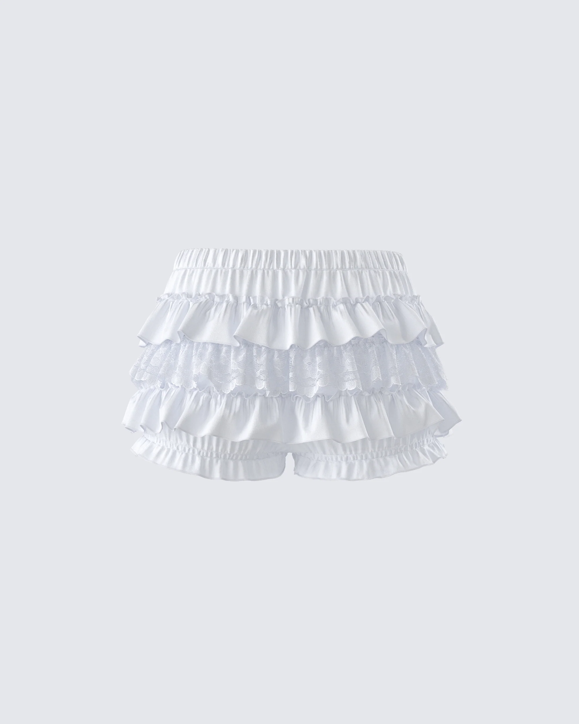 Amia White Ruffle Bloomer Micro Skort - Image 3