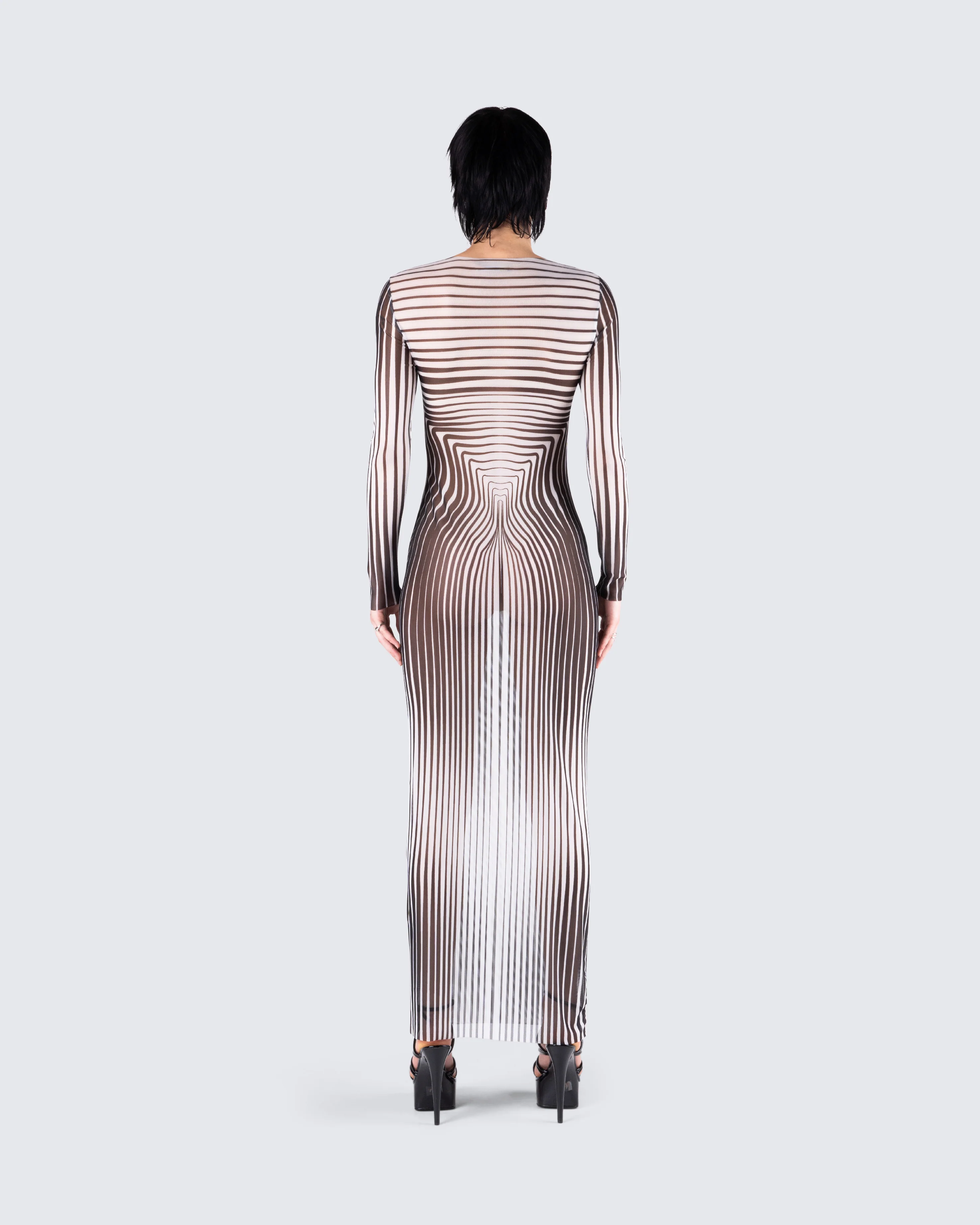Amina Multi Illusion Print Dress - Image 7