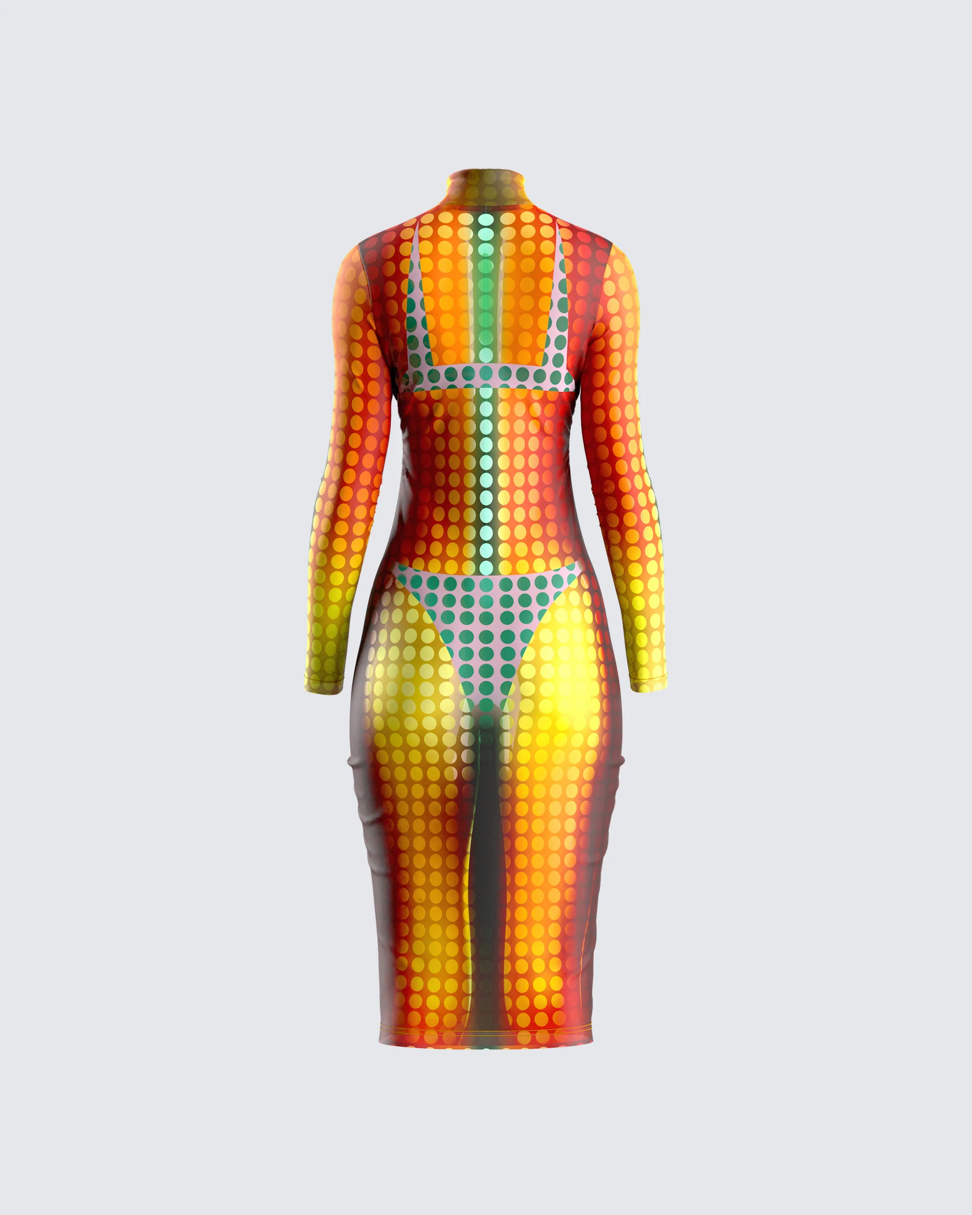 Amira Multi Polka Dot Print Dress - Image 3