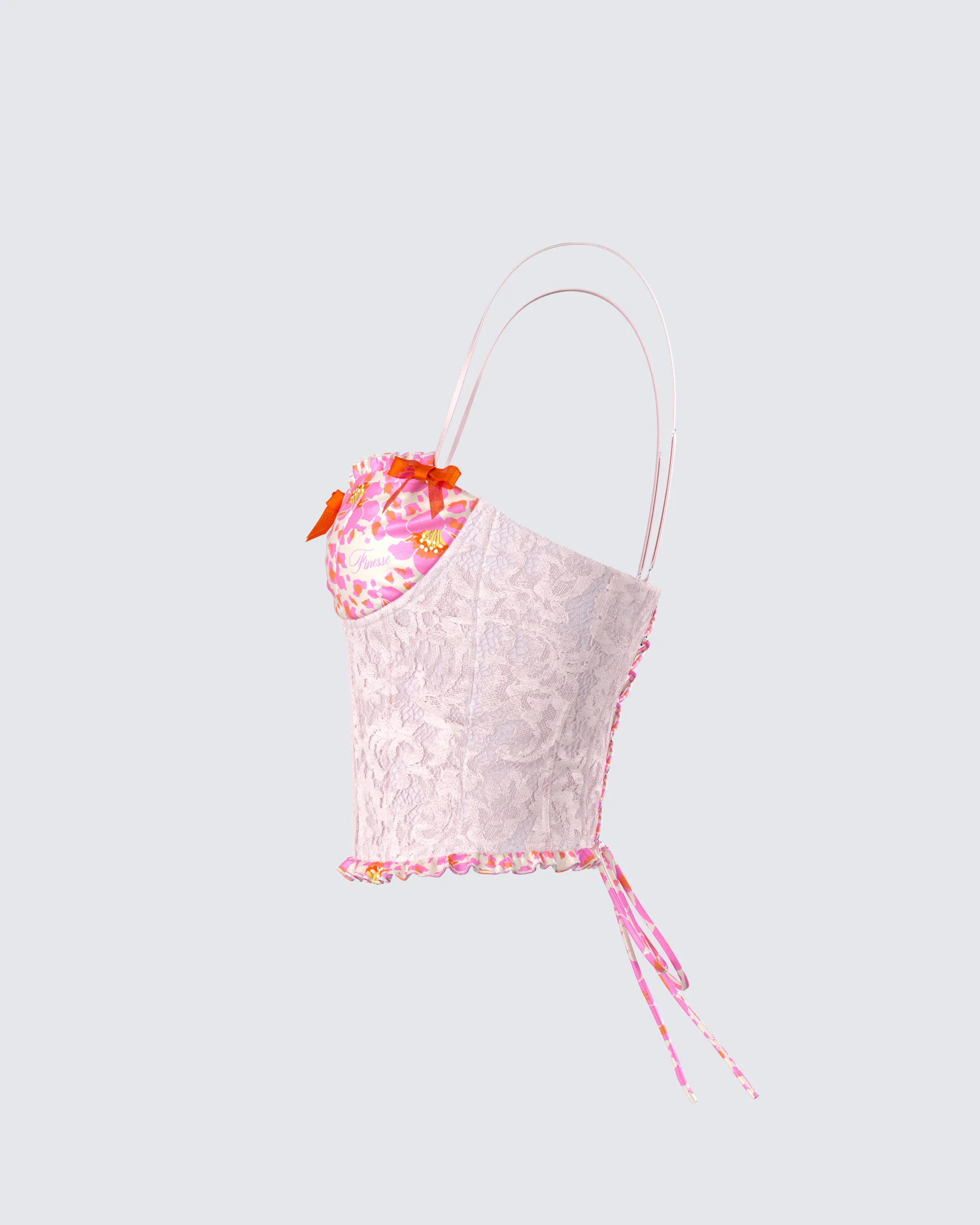 Ana Multi Floral Lace Bustier Top - Image 2