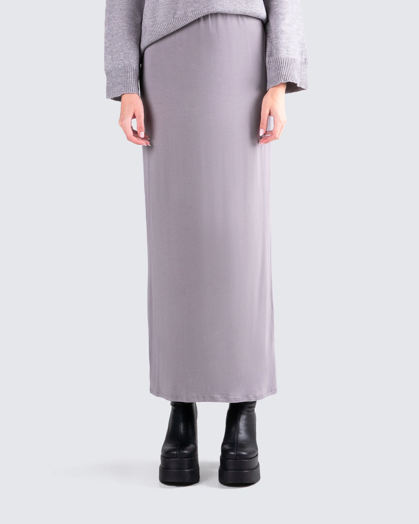 Angela Grey Jersey Maxi Skirt - Image 4
