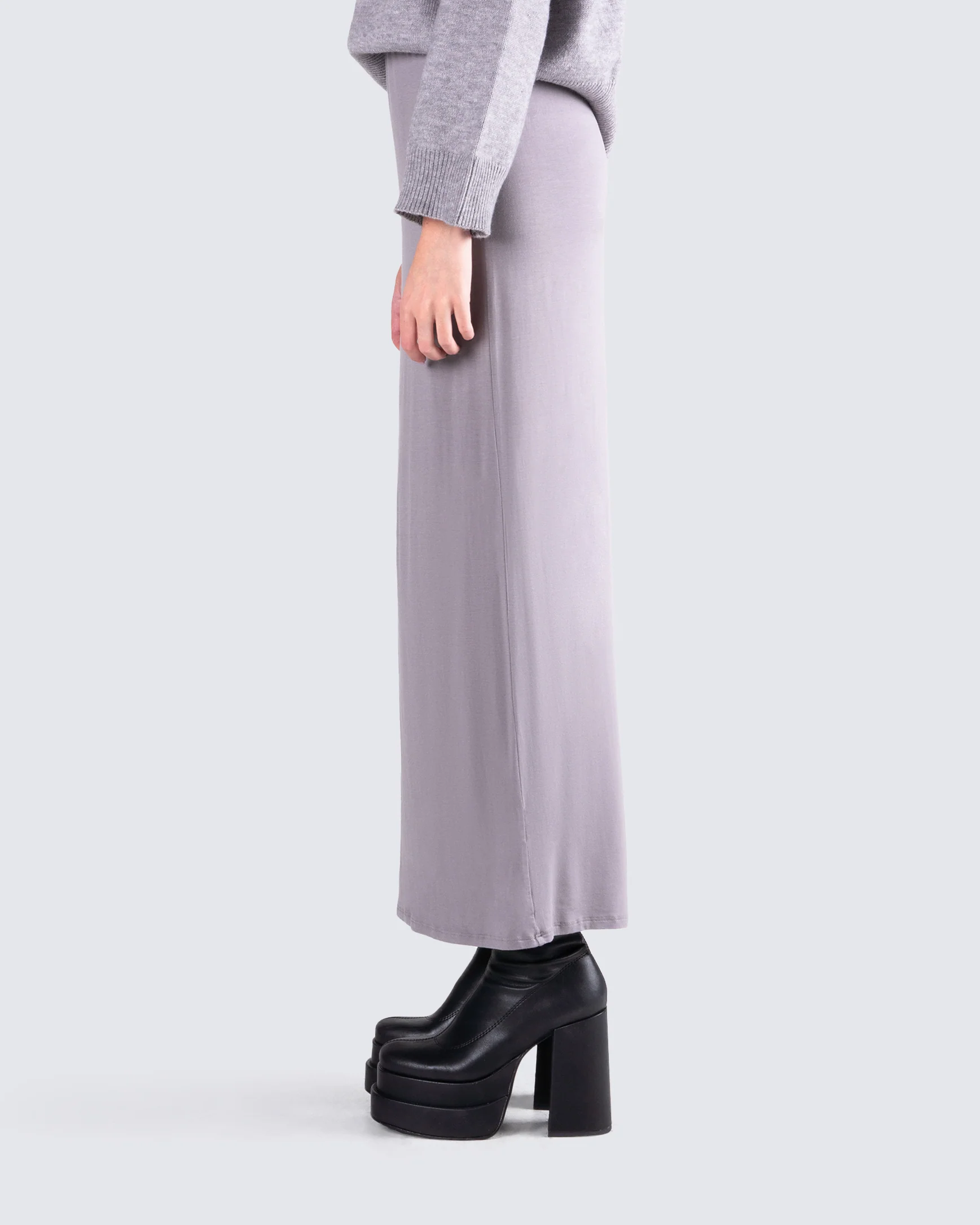 Angela Grey Jersey Maxi Skirt - Image 5