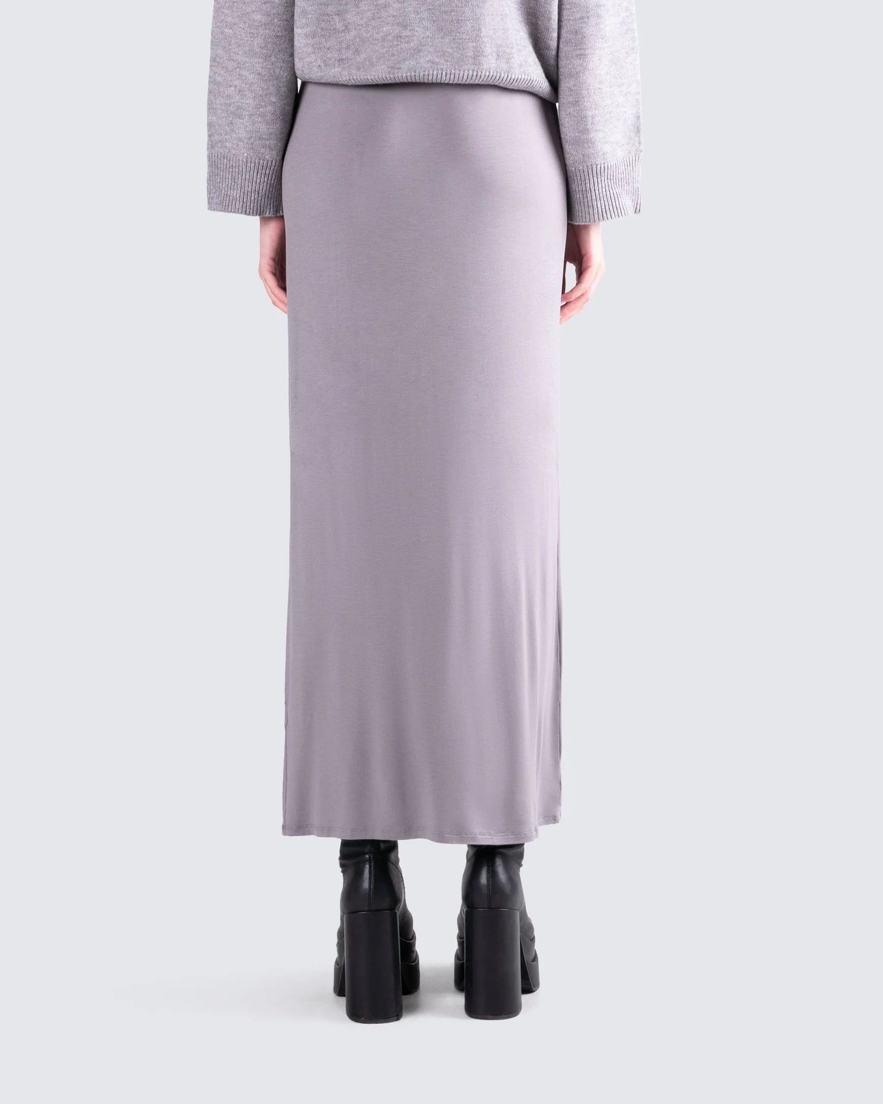 Angela Grey Jersey Maxi Skirt - Image 6