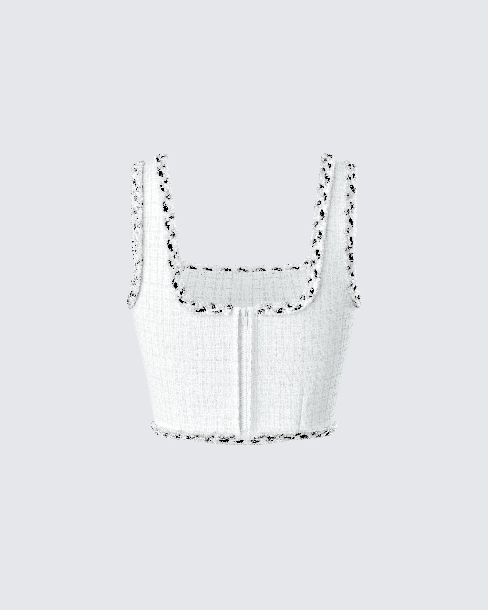 Anjali Ivory Tweed Bustier Top - Image 3