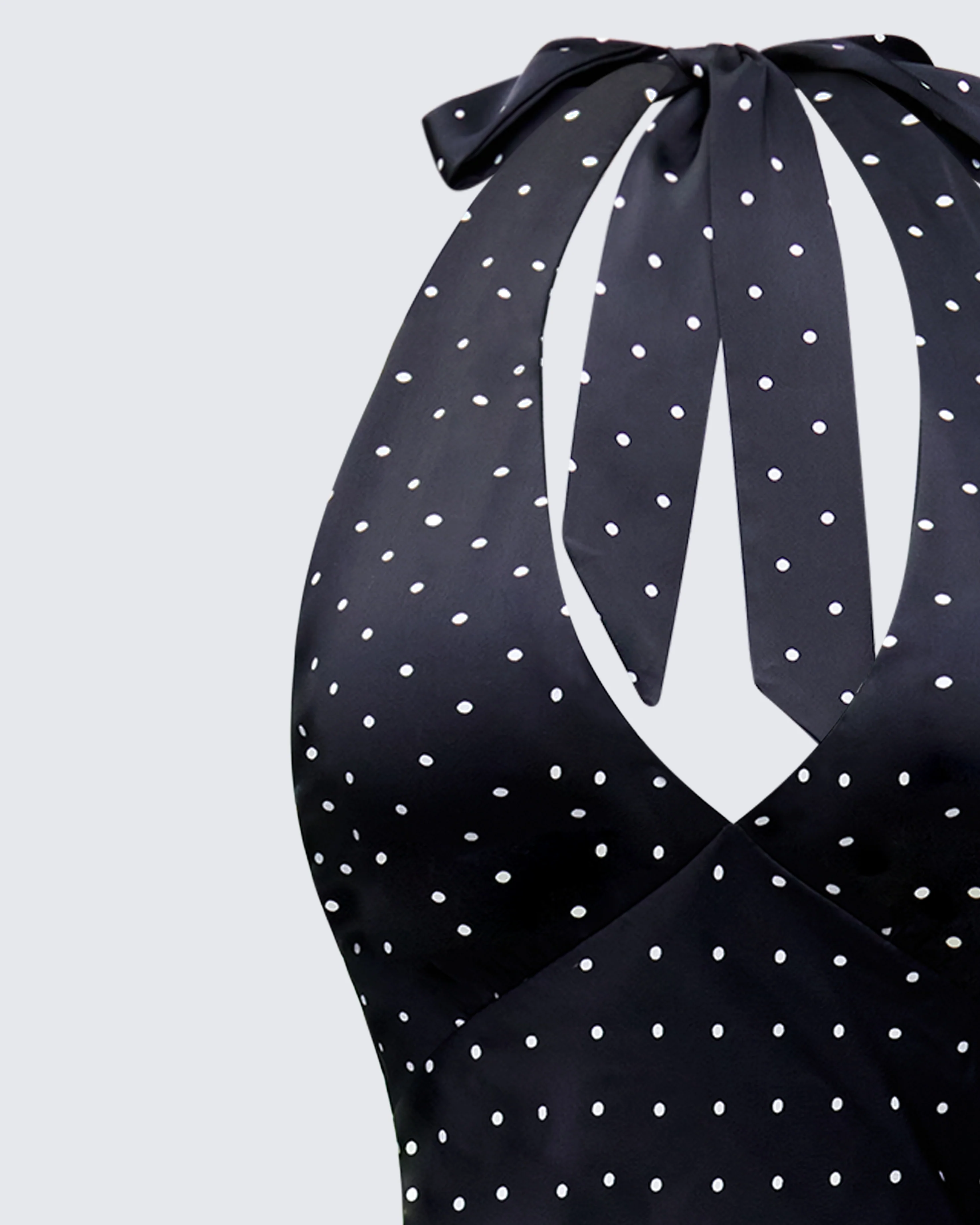 Anka Black Pin Spot Midi Dress - Image 6