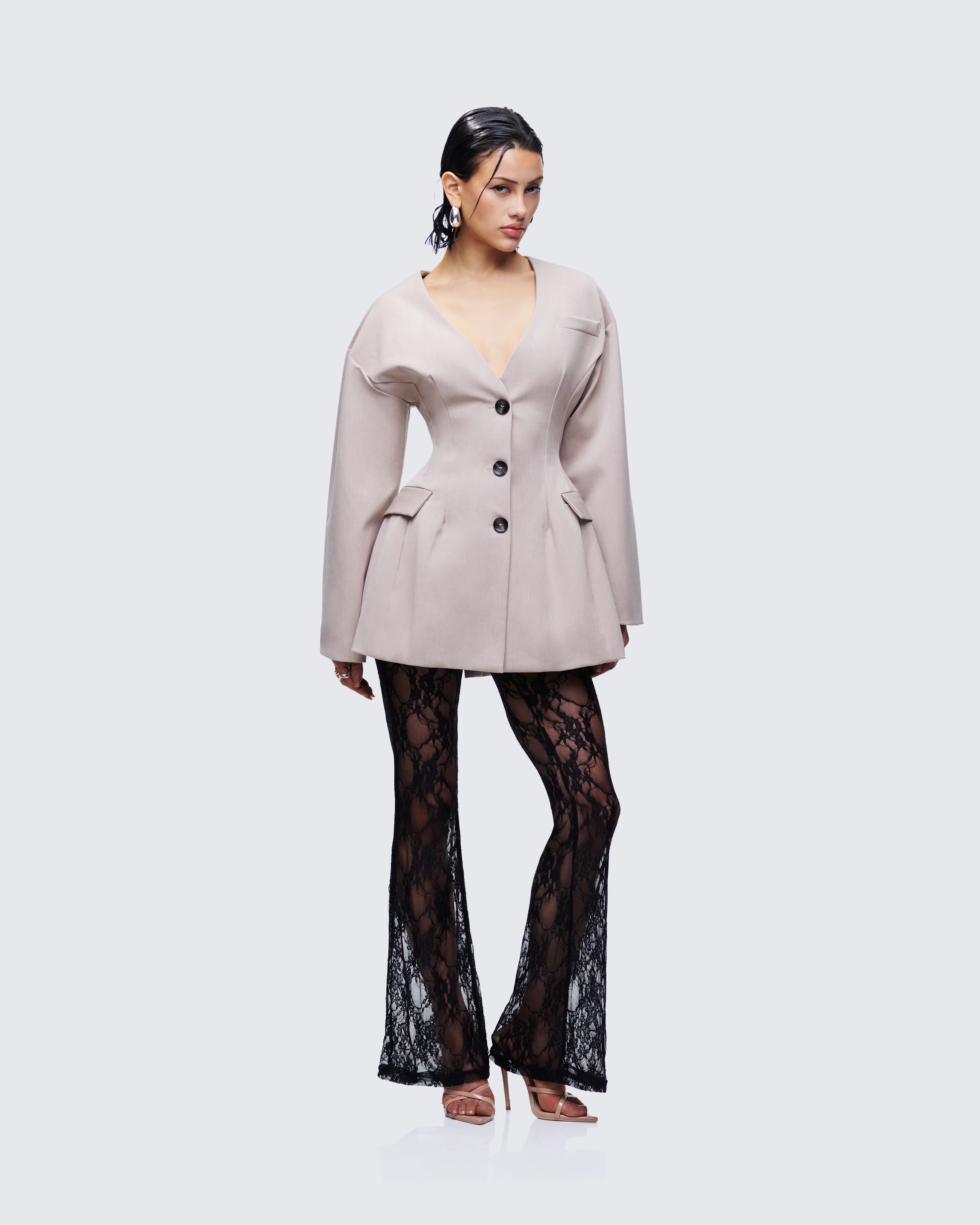 Arantza Black Lace Flared High Waisted Legging - Image 5