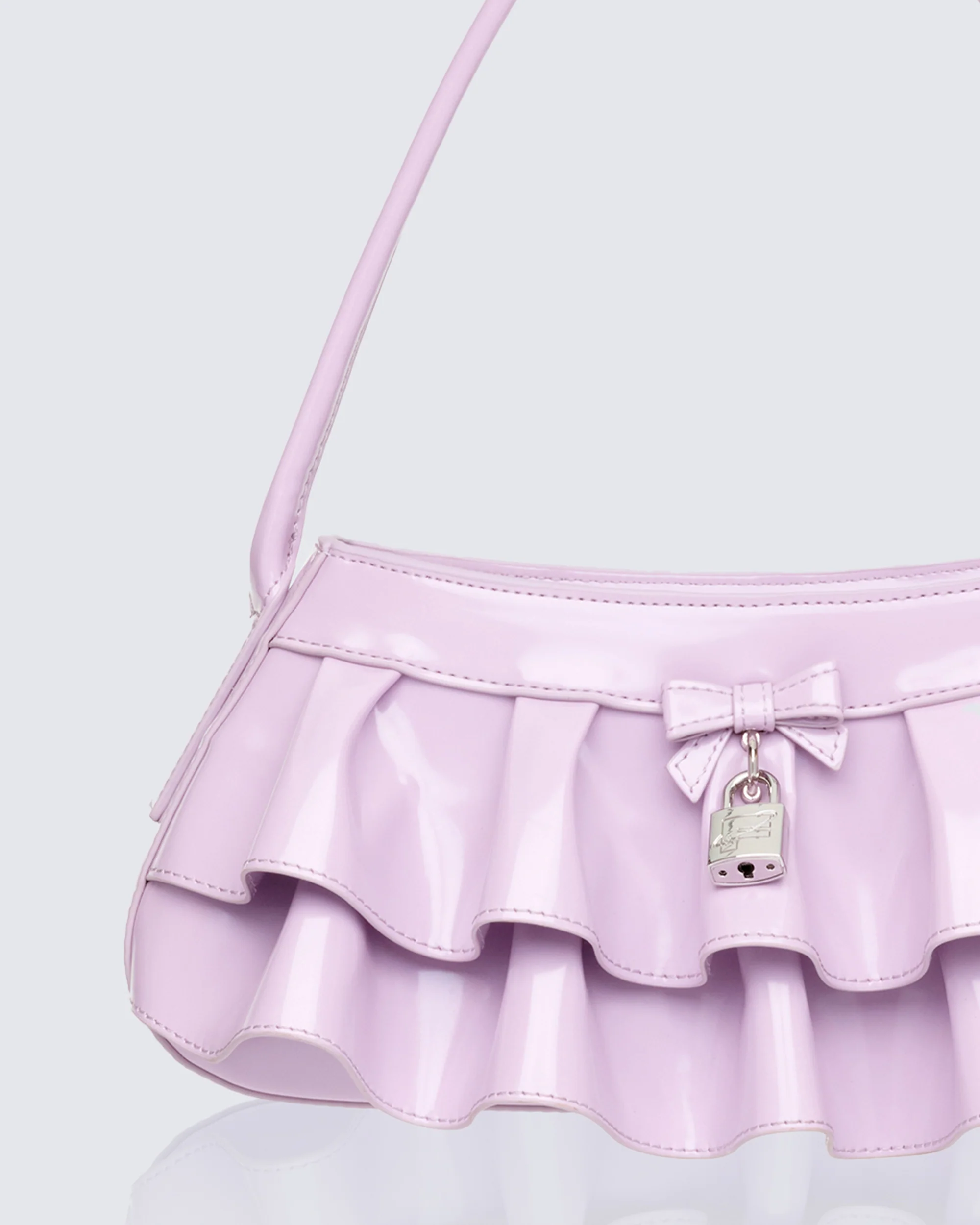 Ardith Lilac Pleated Skirt Baguette - Image 3