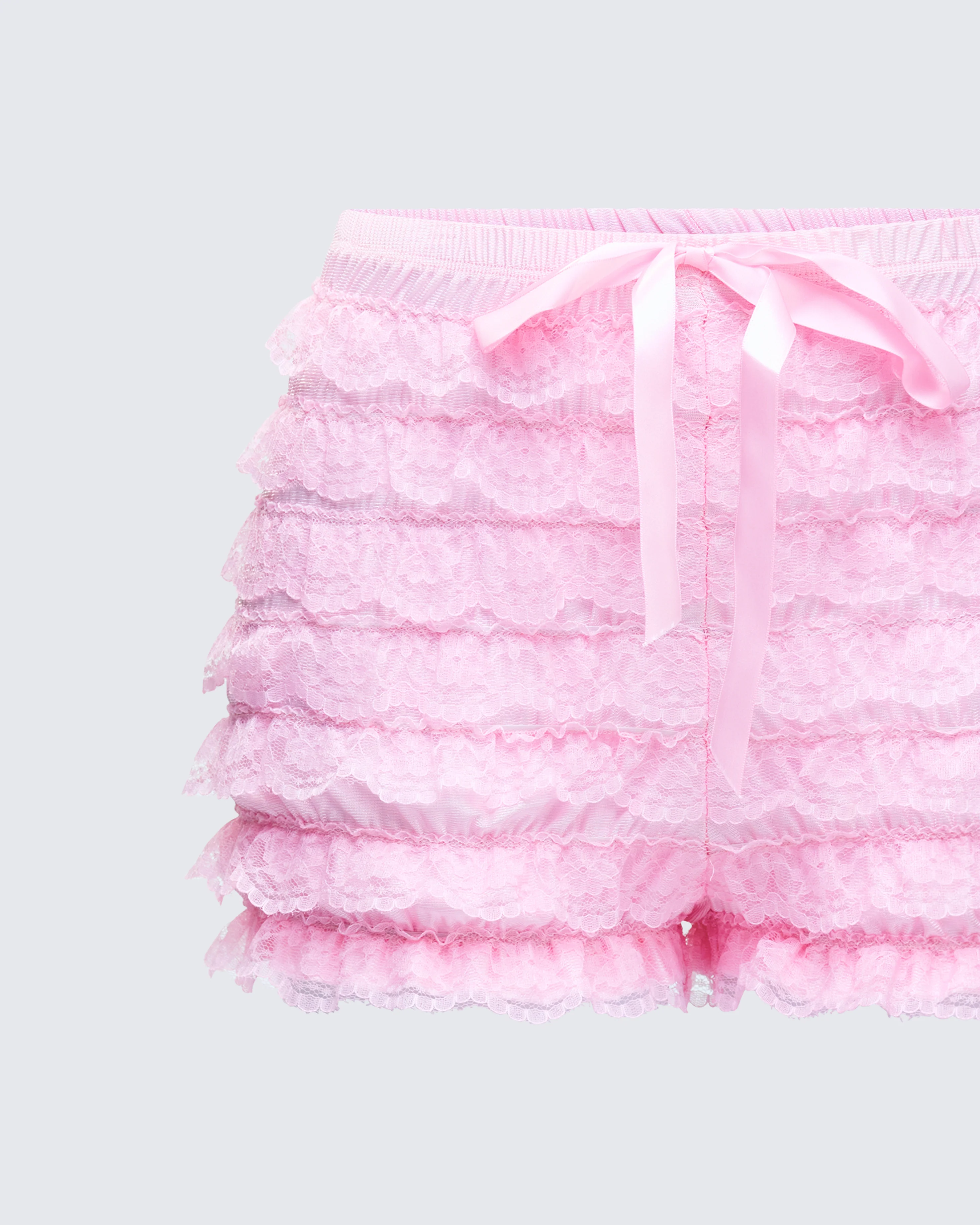 Aria Pink Ruffle Mini Short - Image 6
