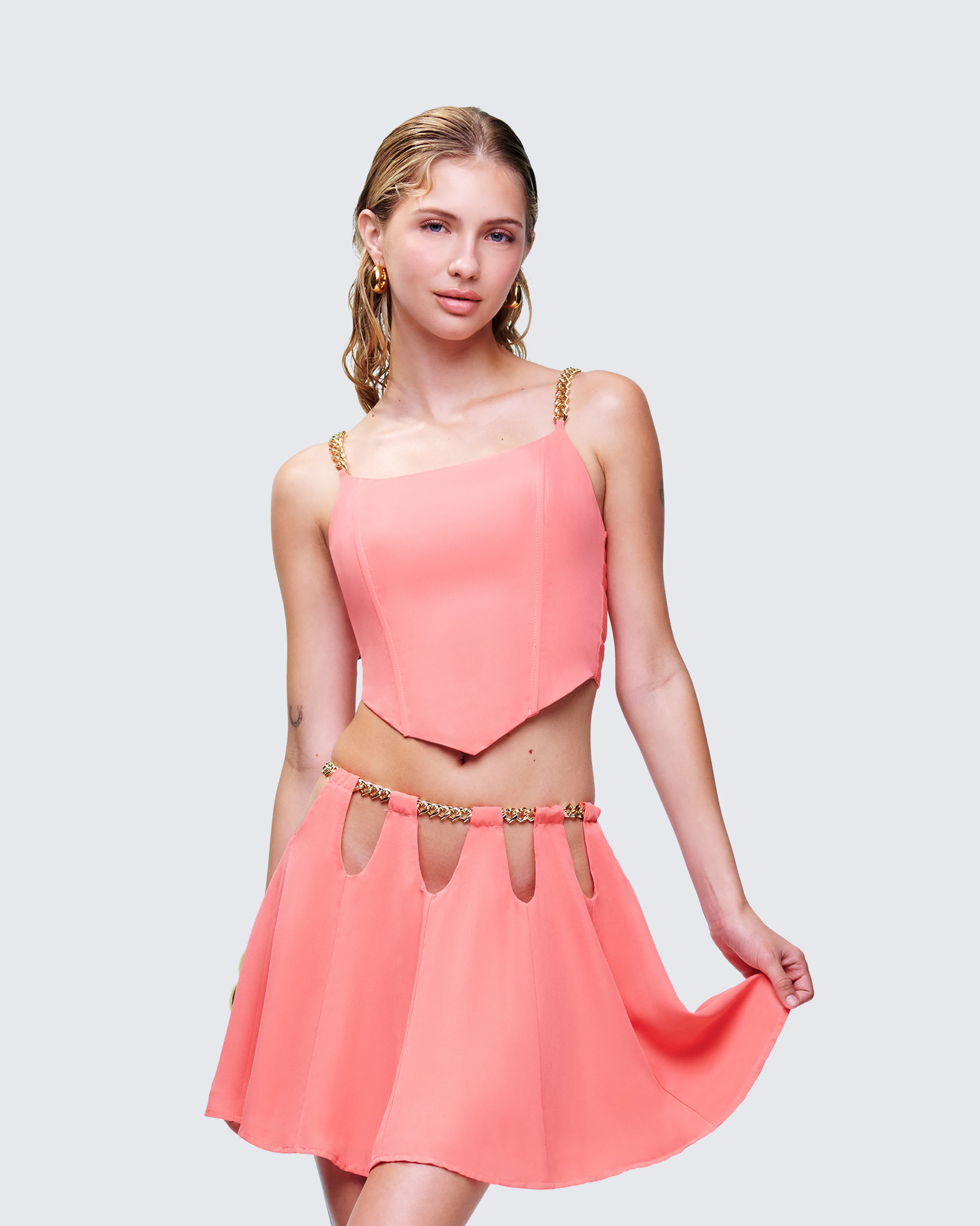 Arla Pink Heart Chain Strap Top - Image 3