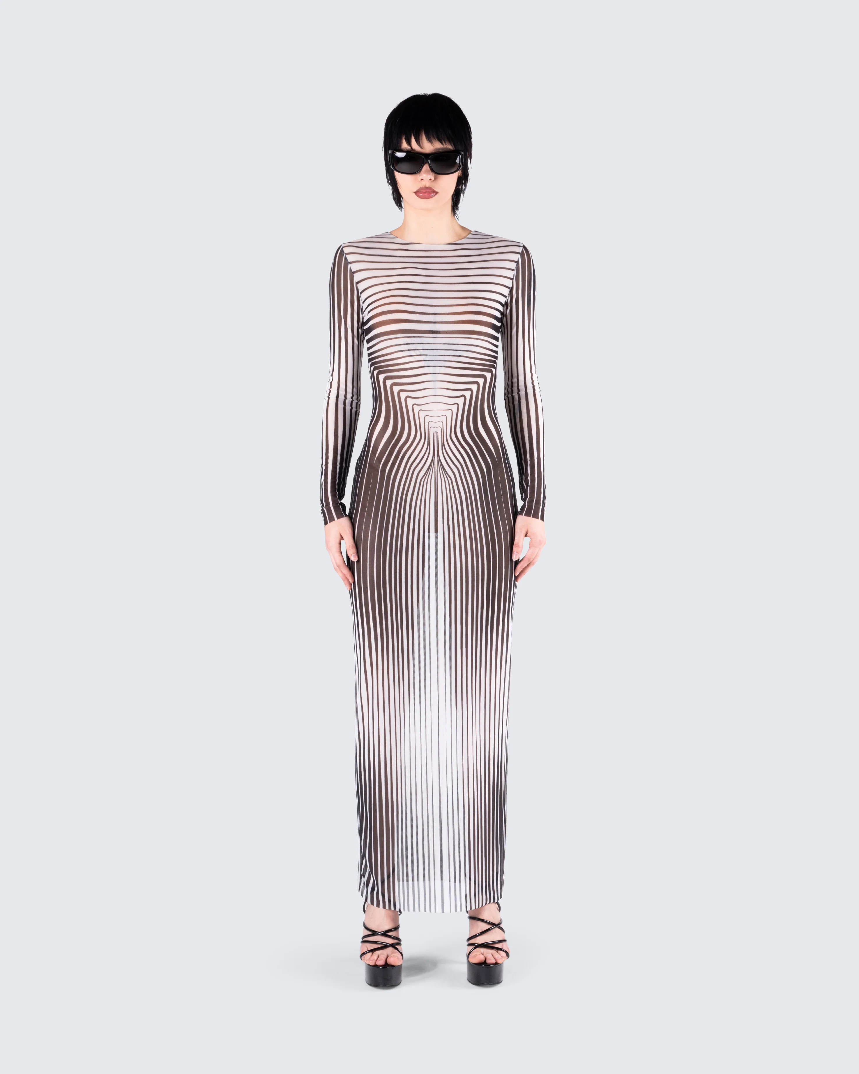 Artina Multi Illusion Print Dress - Image 4