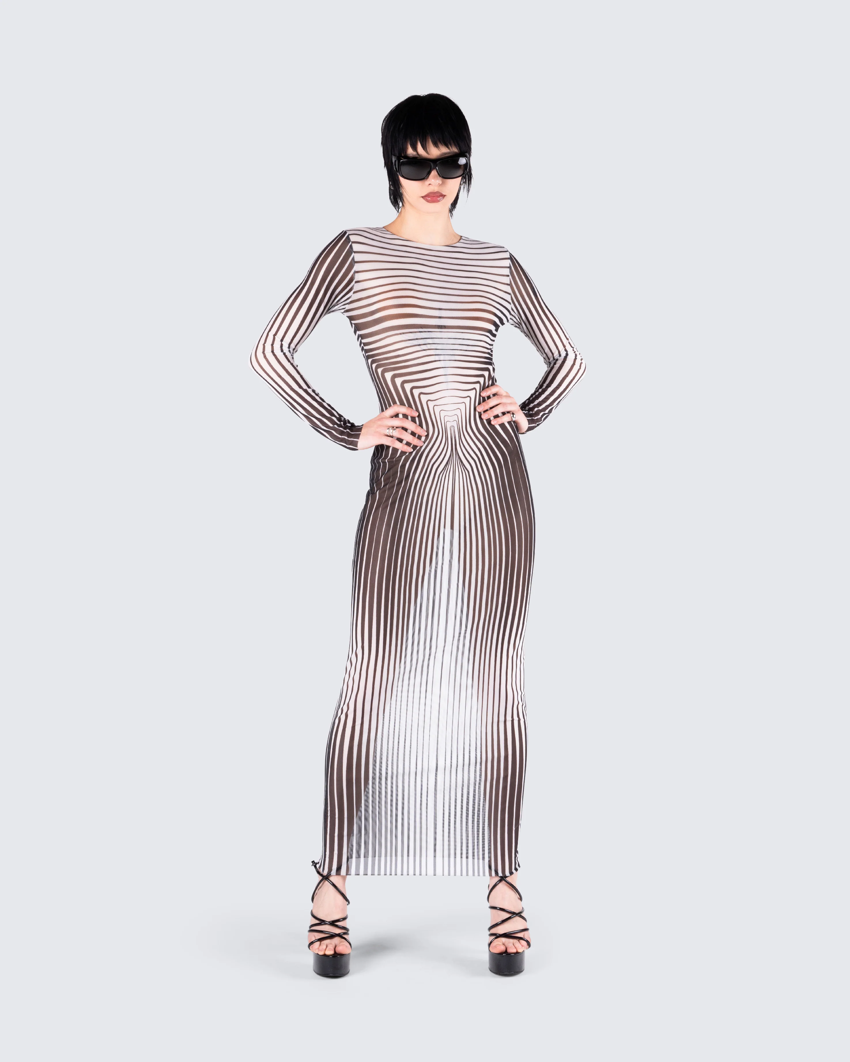 Artina Multi Illusion Print Dress - Image 8