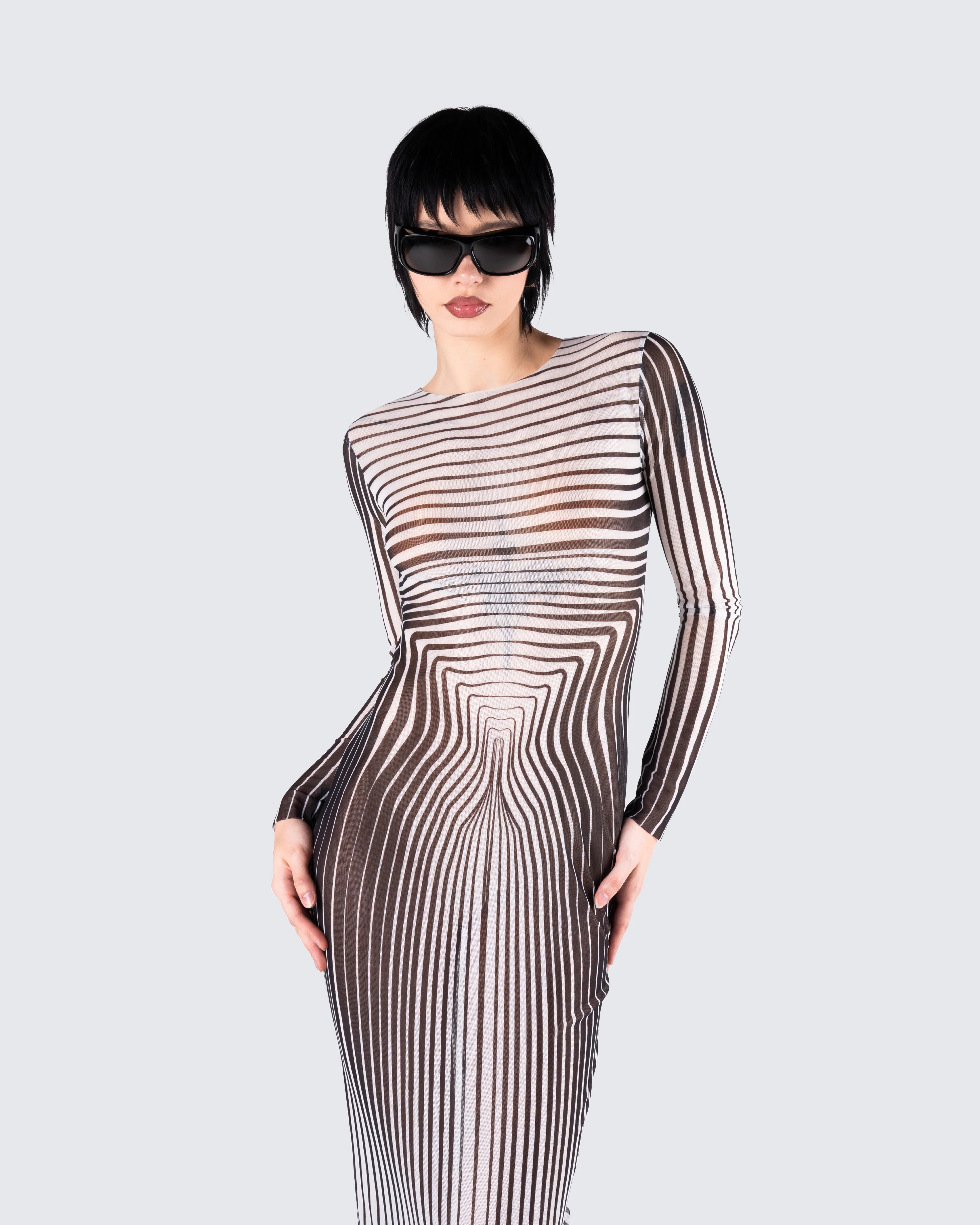 Artina Multi Illusion Print Dress - Image 9