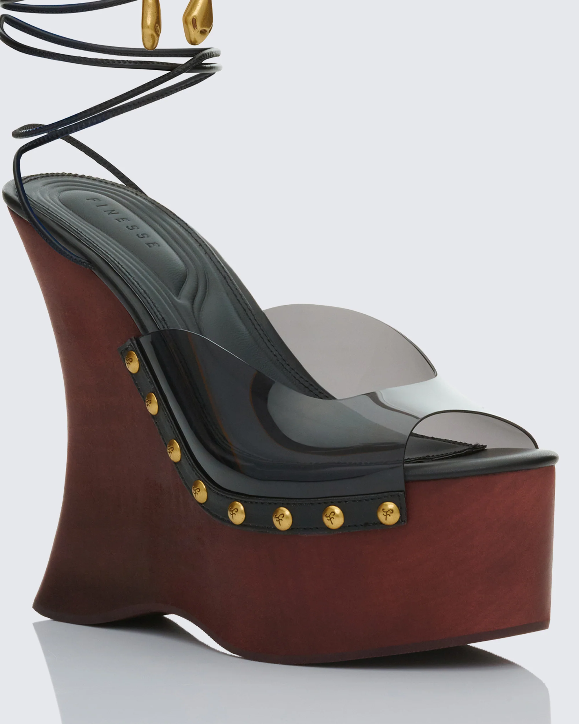 Arwa Black Perspex Wedges - Image 4