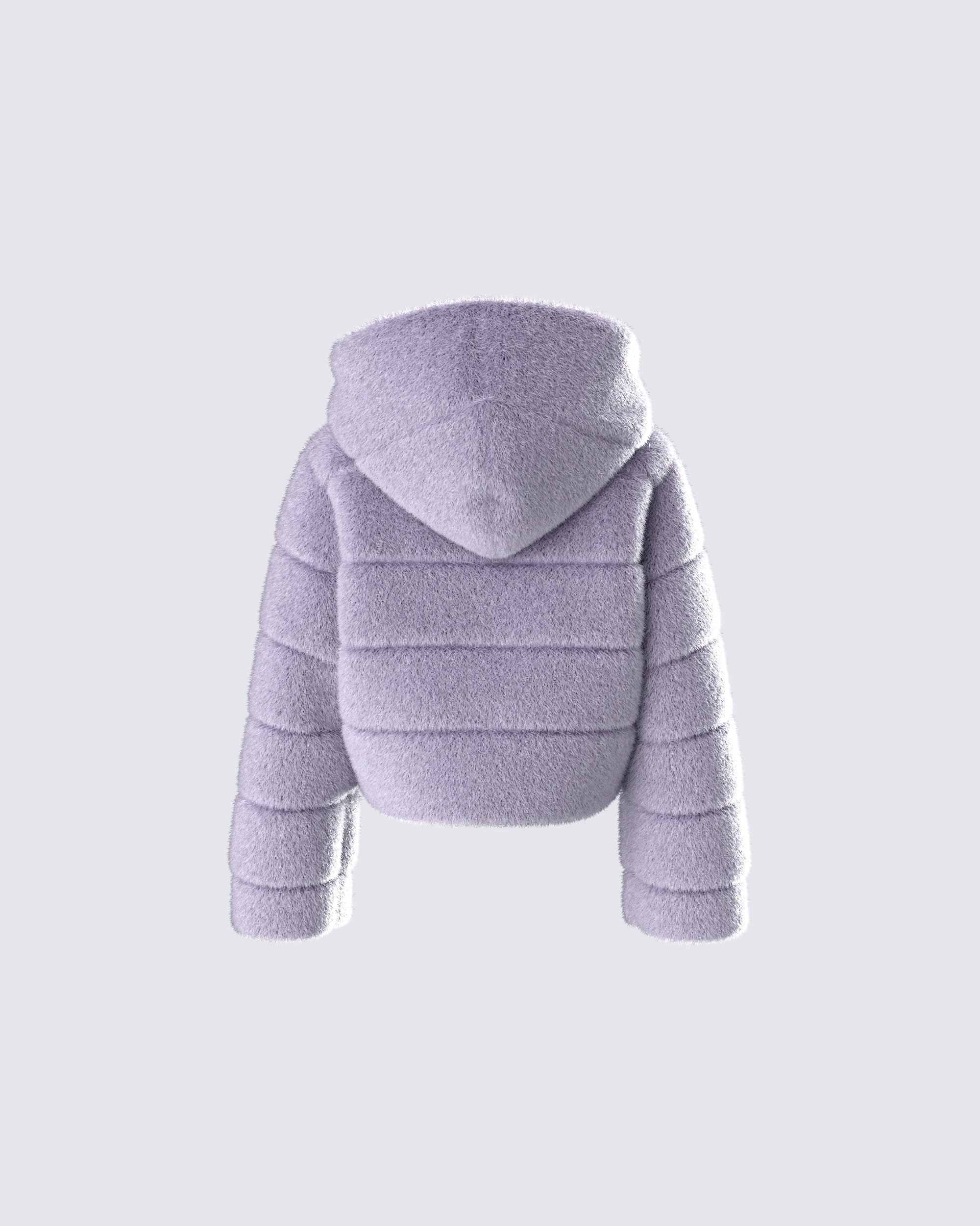 Aspen Grey Faux Fur Hooded Jacket - Image 3