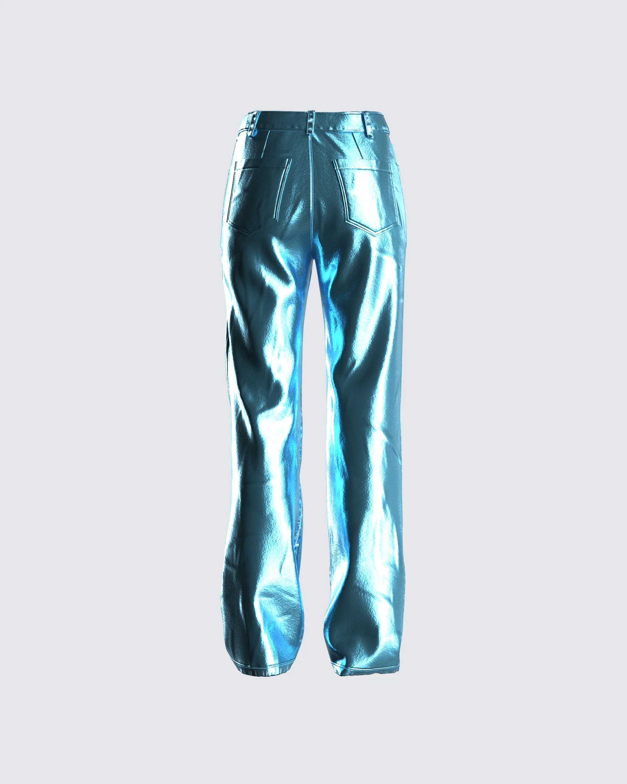 Asta Metallic Blue Trouser Pant - Image 3