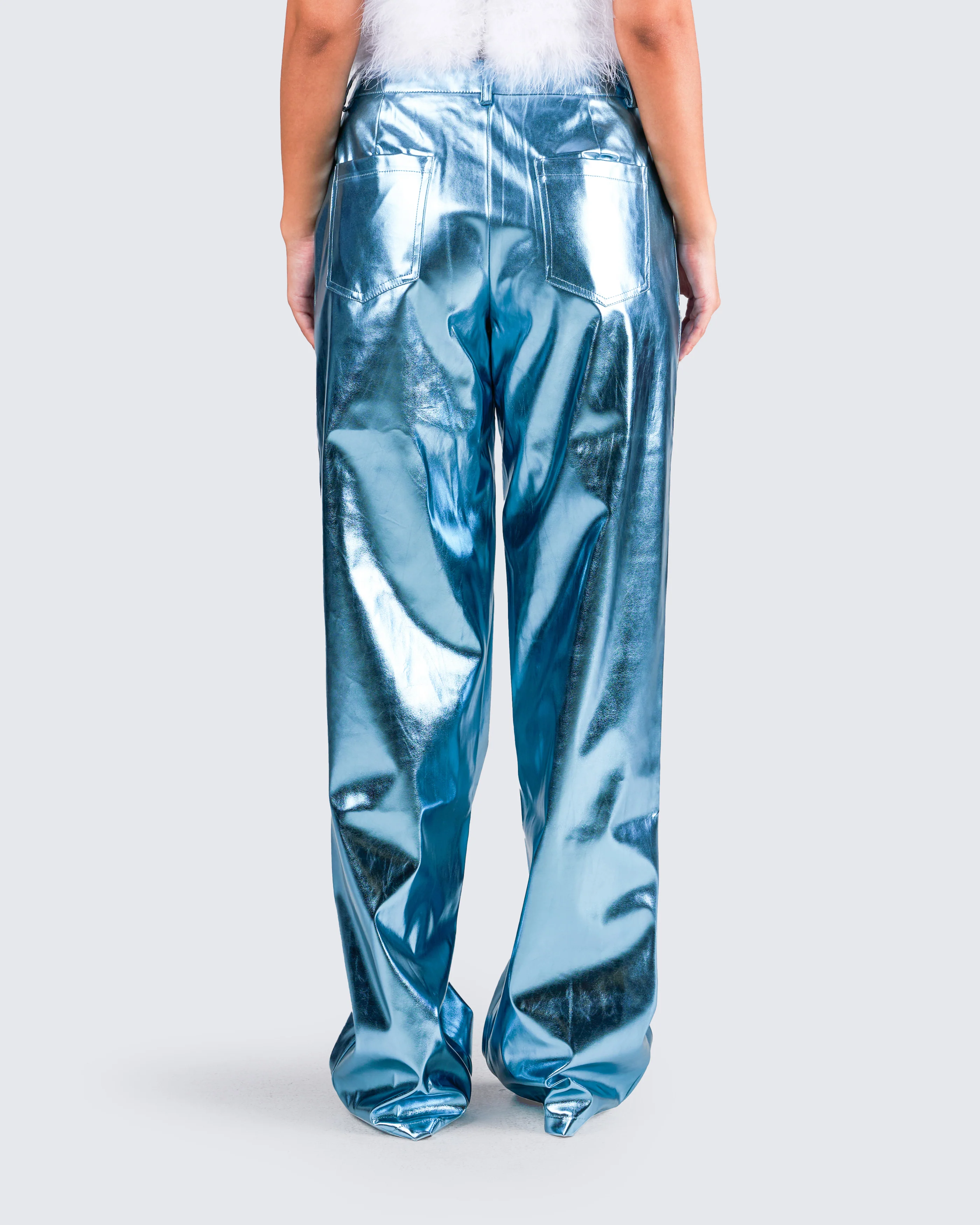 Asta Metallic Blue Trouser Pant - Image 6
