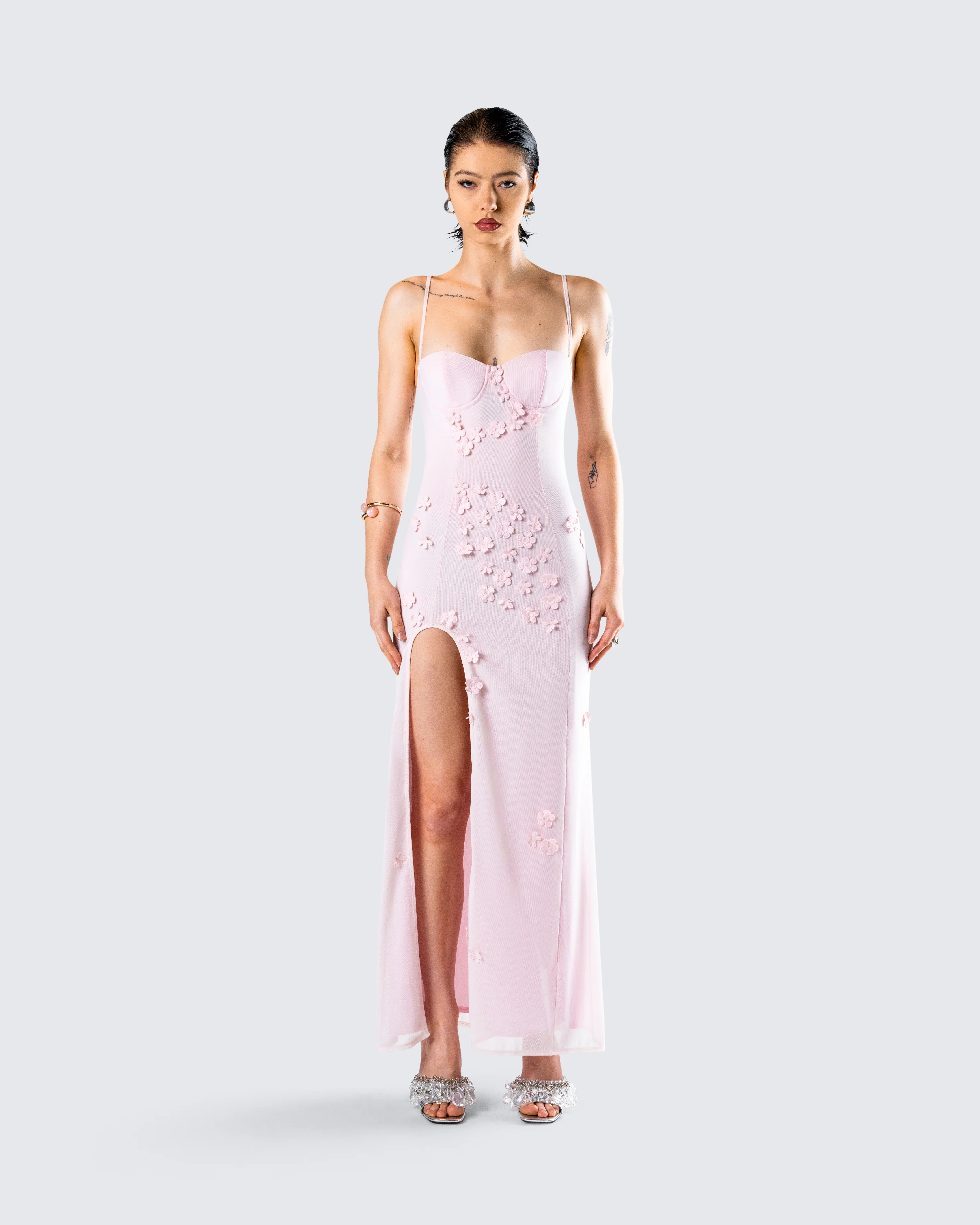 Astoria Pink Floral Maxi Dress - Image 4