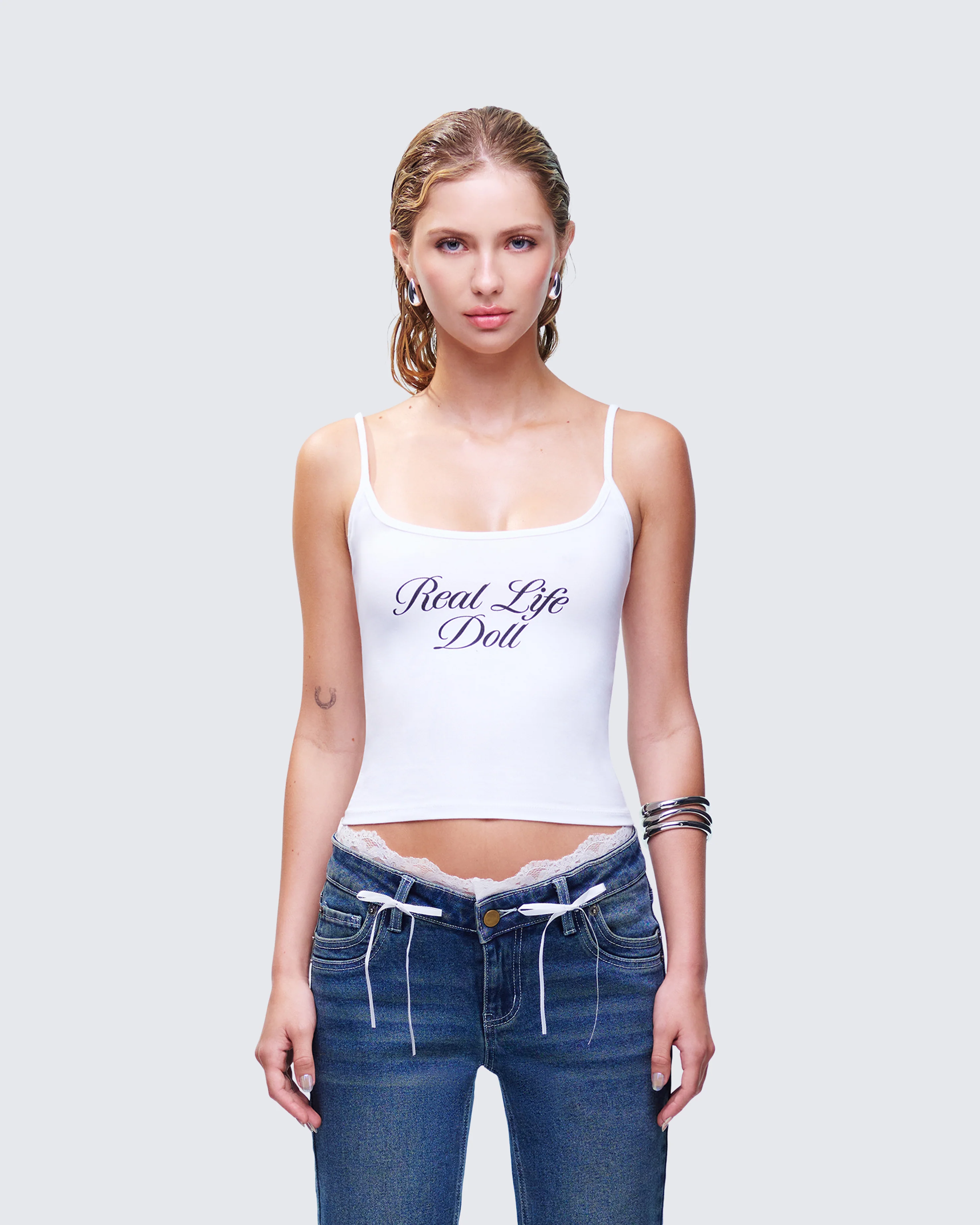 Atara White Slogan Cami Top - Image 2