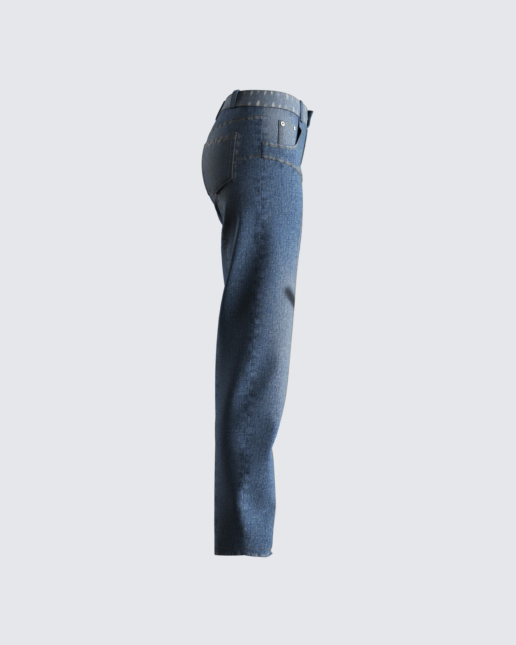 Audrey Blue Mid Rise Jeans - Image 2