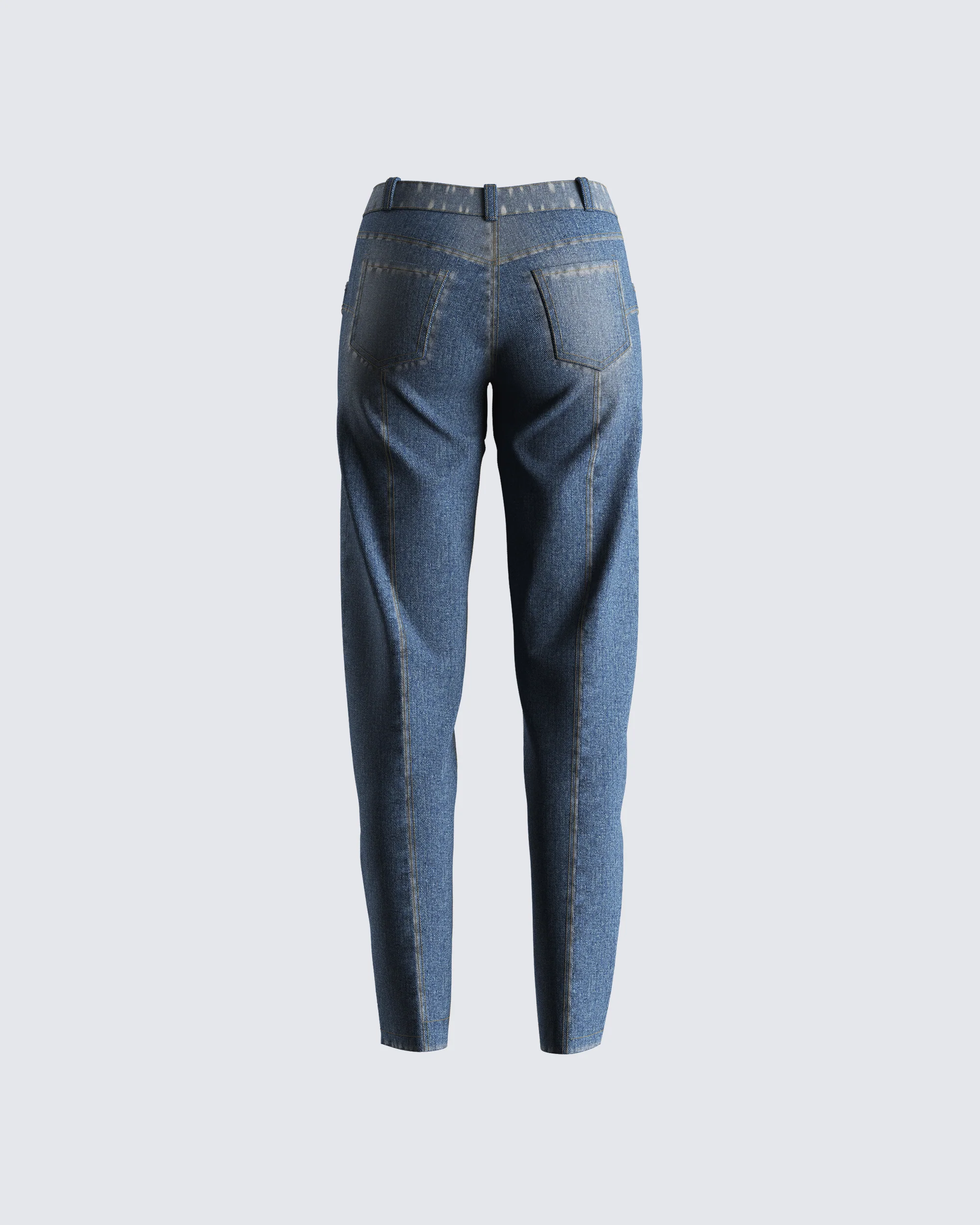 Audrey Blue Mid Rise Jeans - Image 3