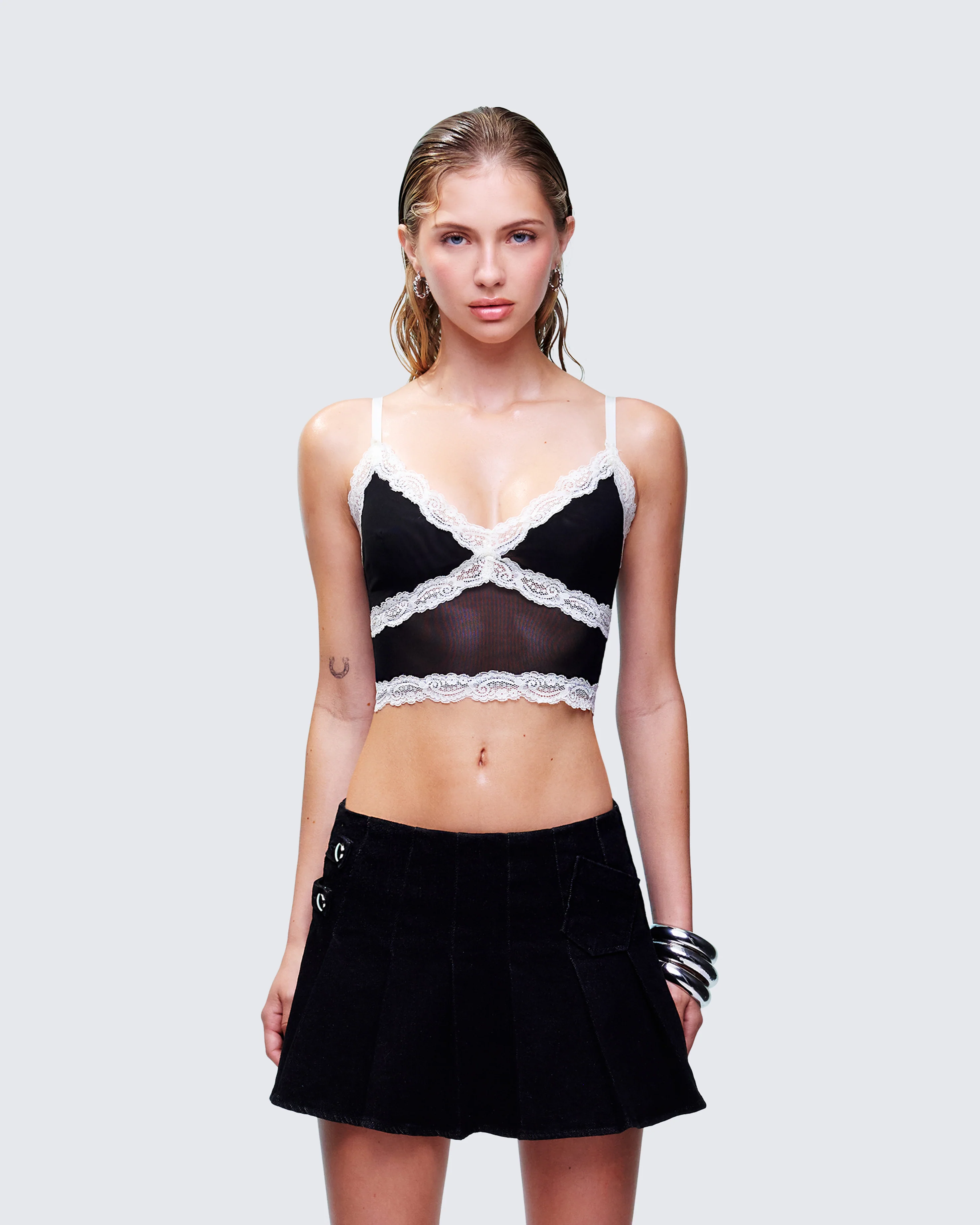 Aurelia Black Mesh Cami - Image 2