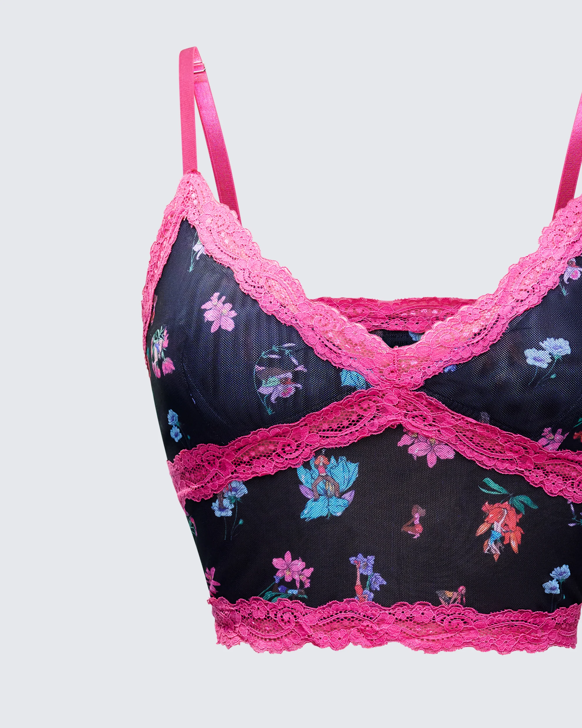 Aurelia Black Printed Mesh Cami - Image 6