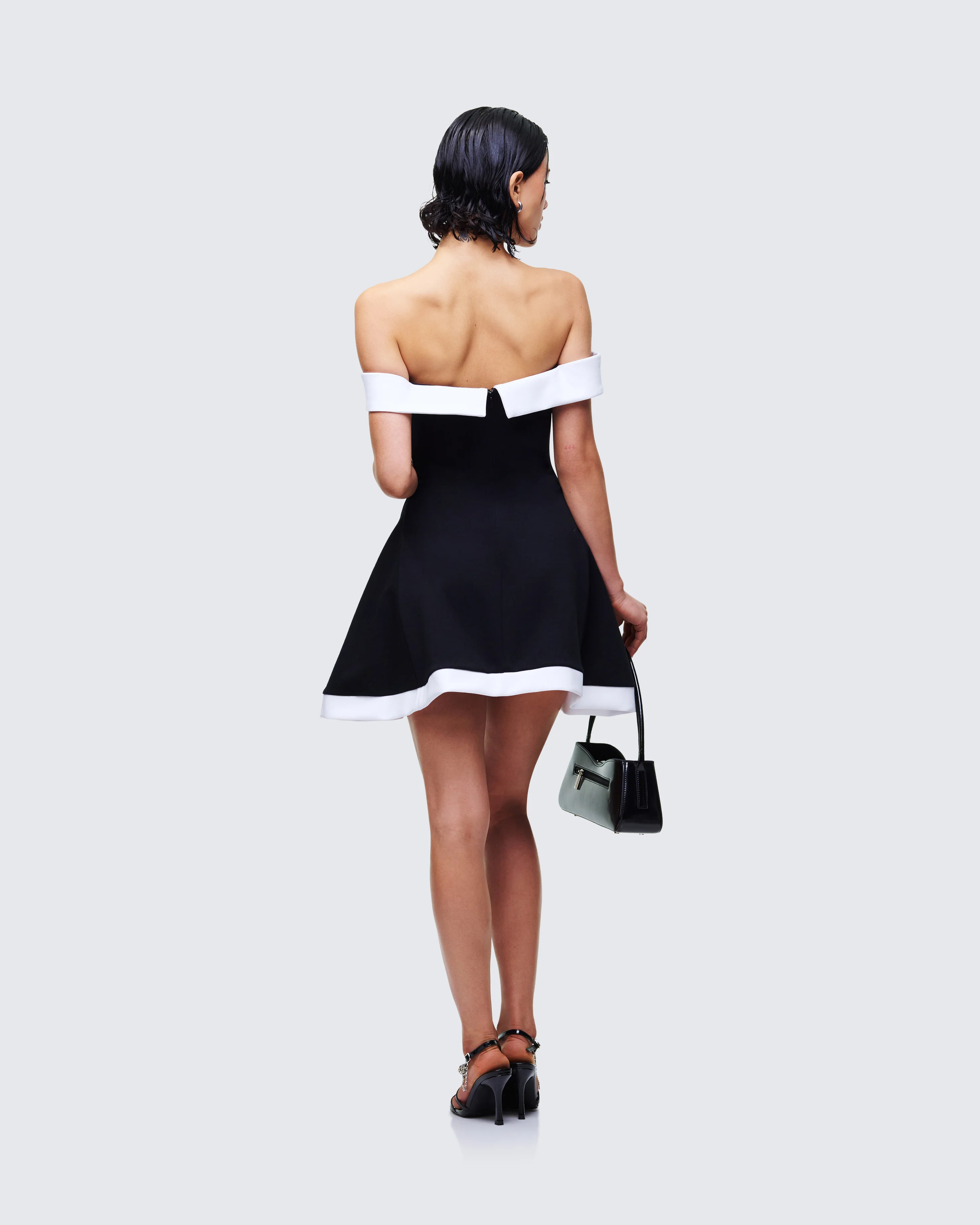 Auri Black Scuba Contrast Mini Dress - Image 5