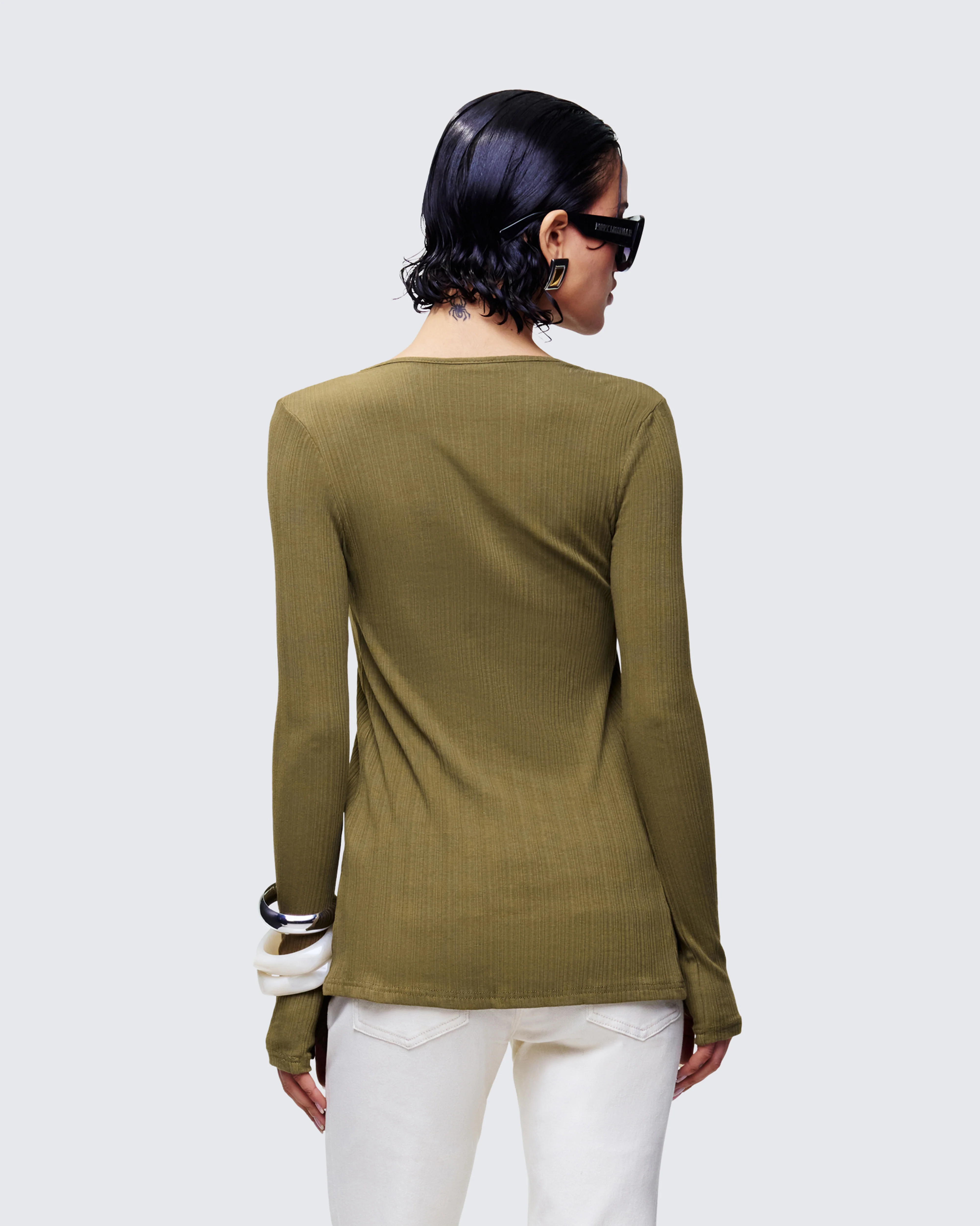 Aven Olive Texture Button Up Shirt - Image 4