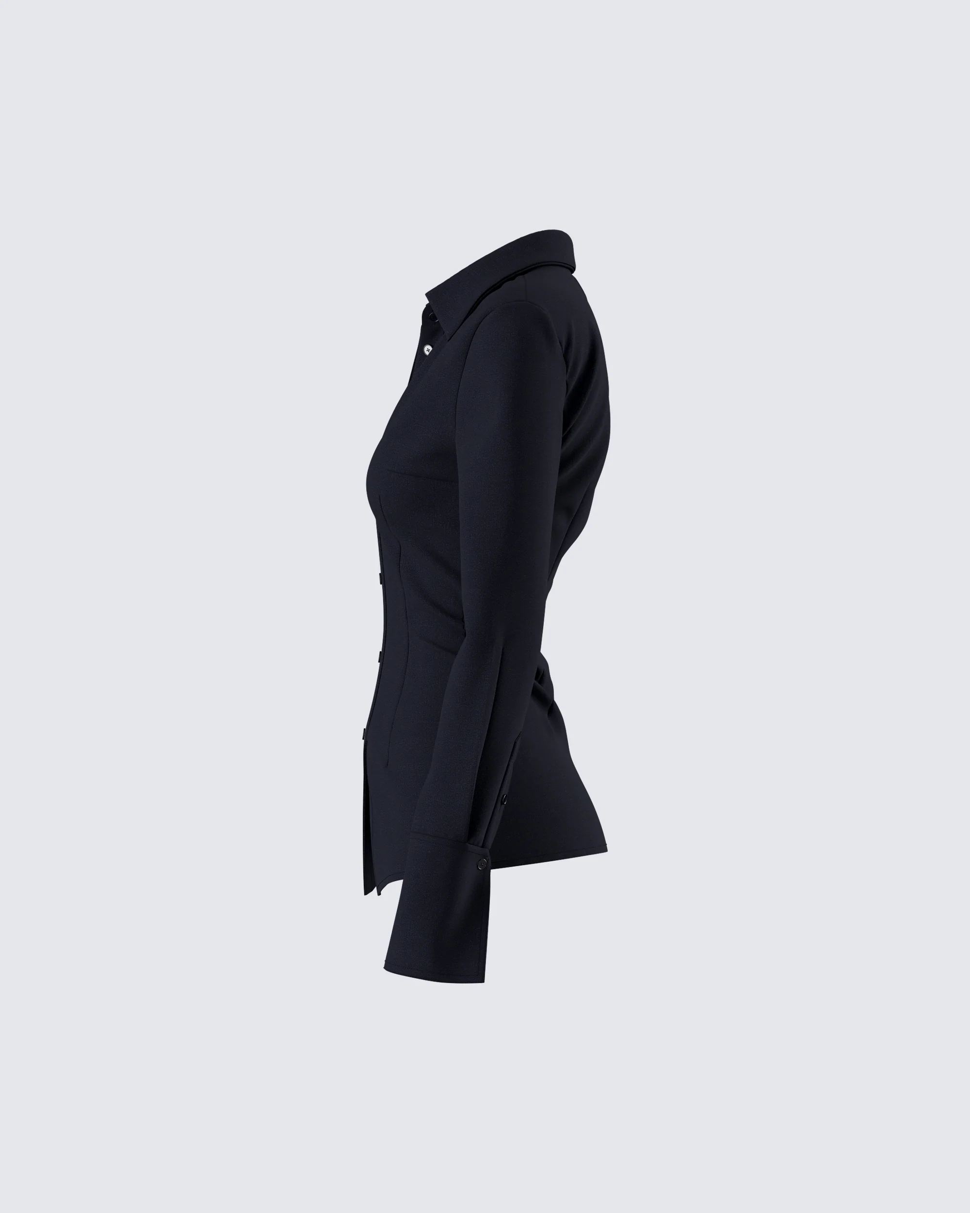 Avyanna Black Fitted Shirt - Image 2