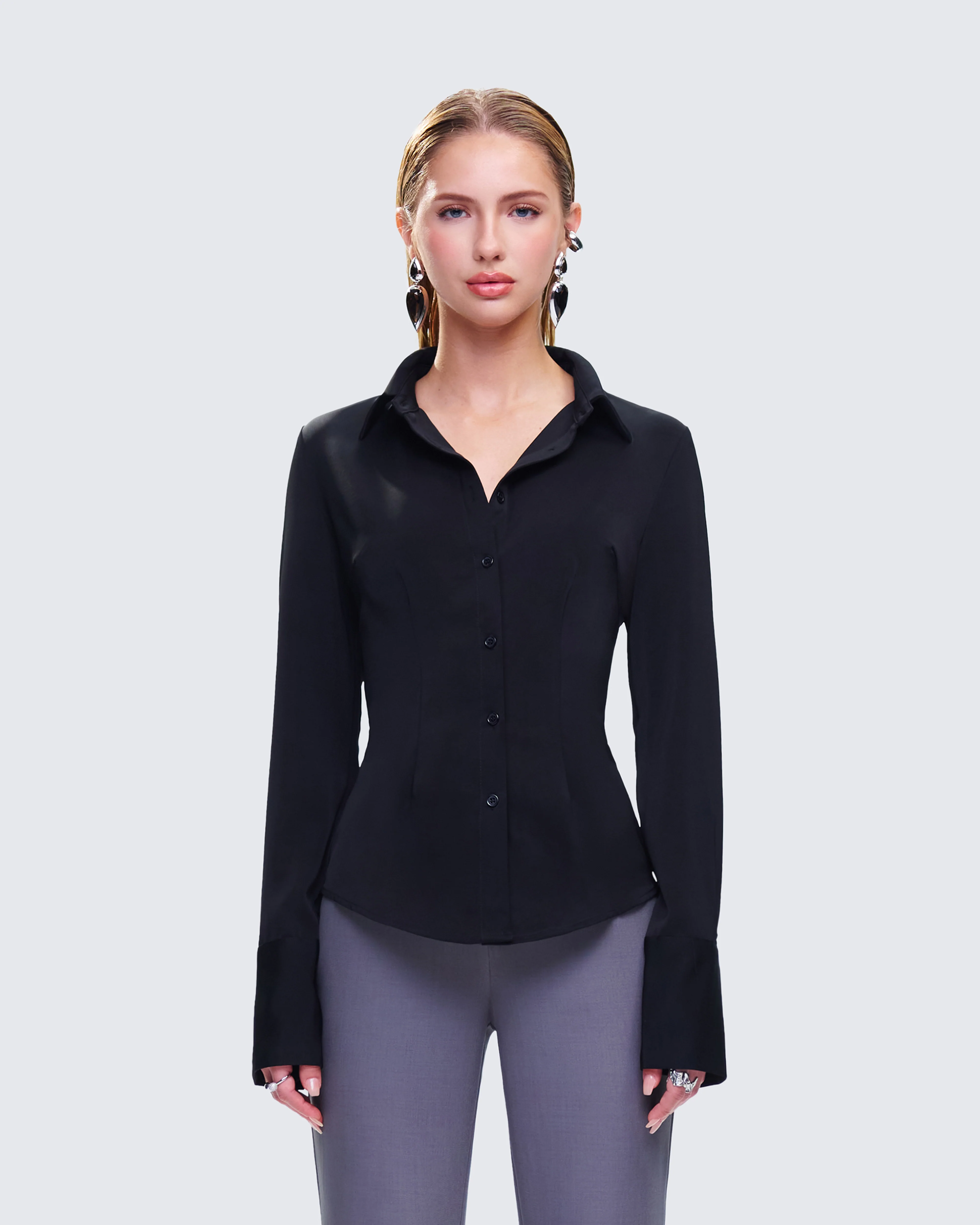 Avyanna Black Fitted Shirt - Image 4