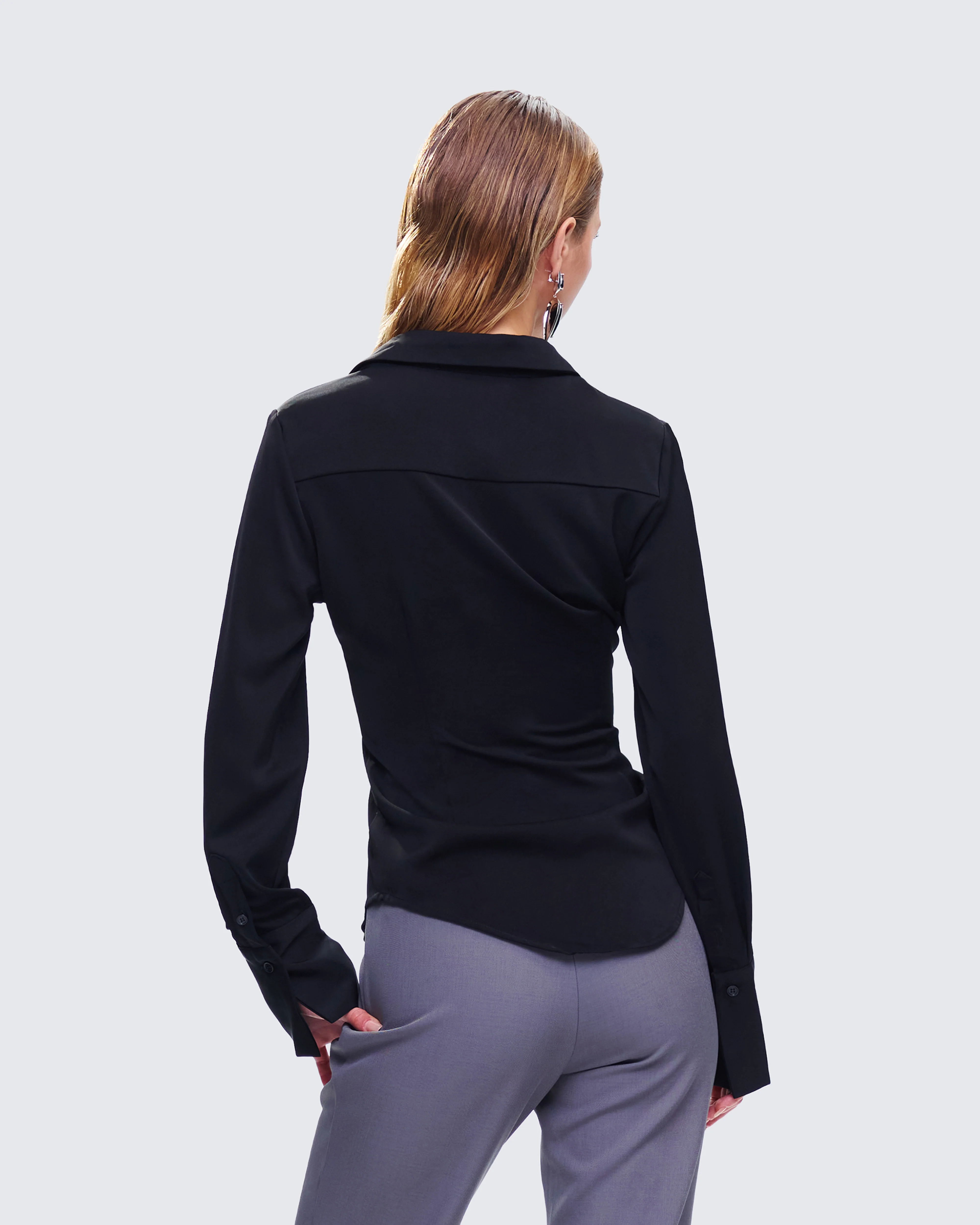 Avyanna Black Fitted Shirt - Image 7