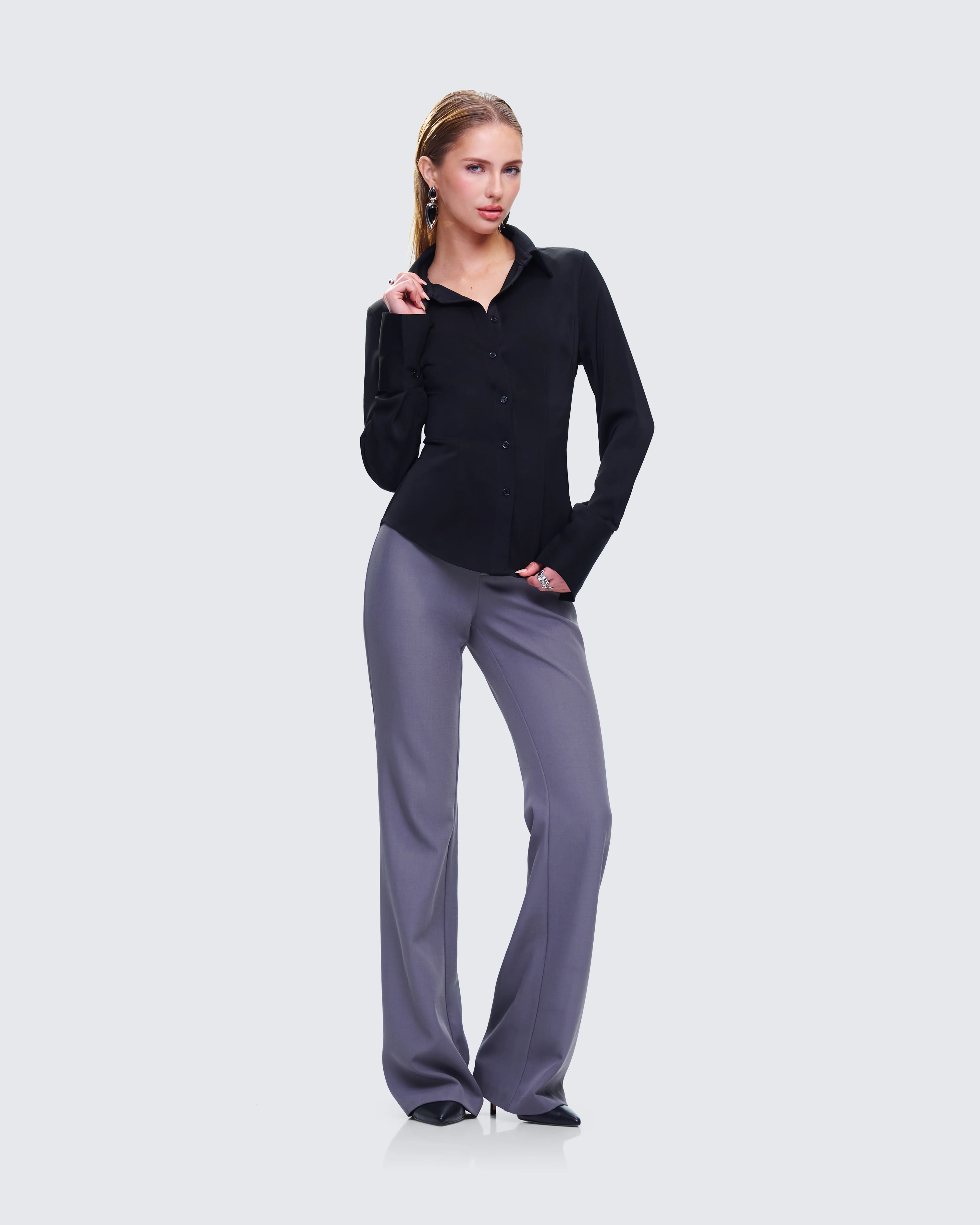Avyanna Black Fitted Shirt - Image 8