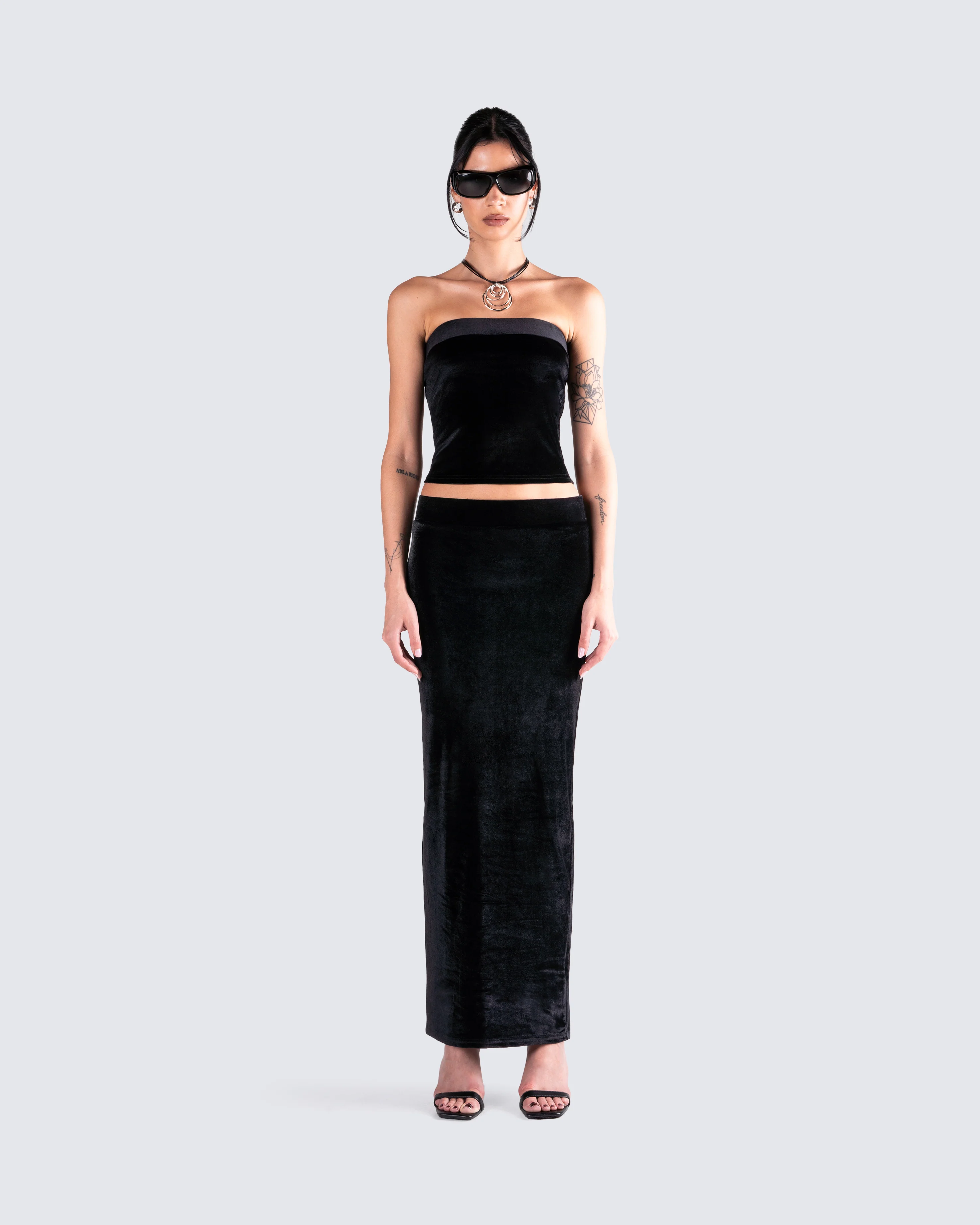 Ayla Black Velvet Tube Top - Image 4