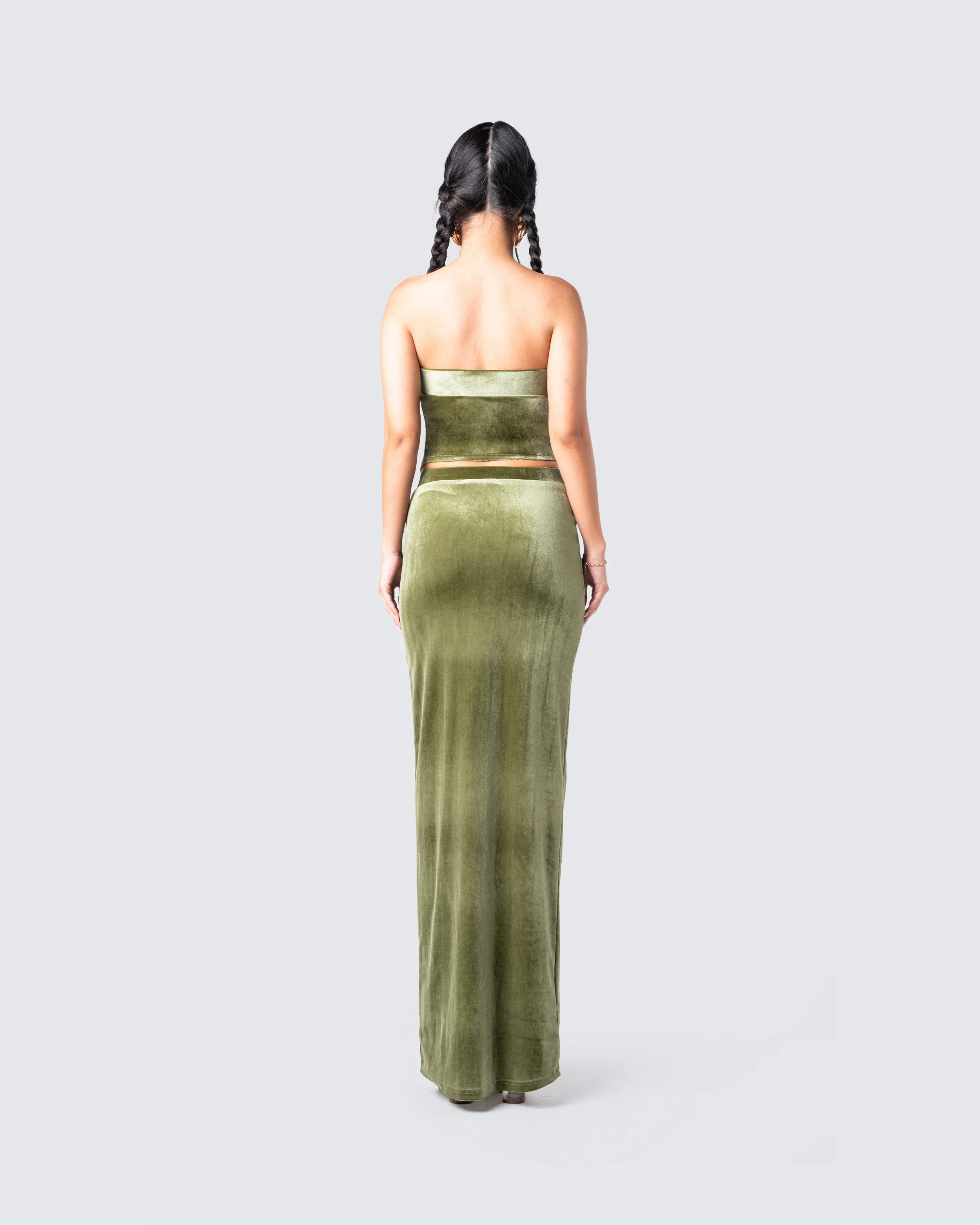 Ayla Olive Green Velvet Set - Image 6