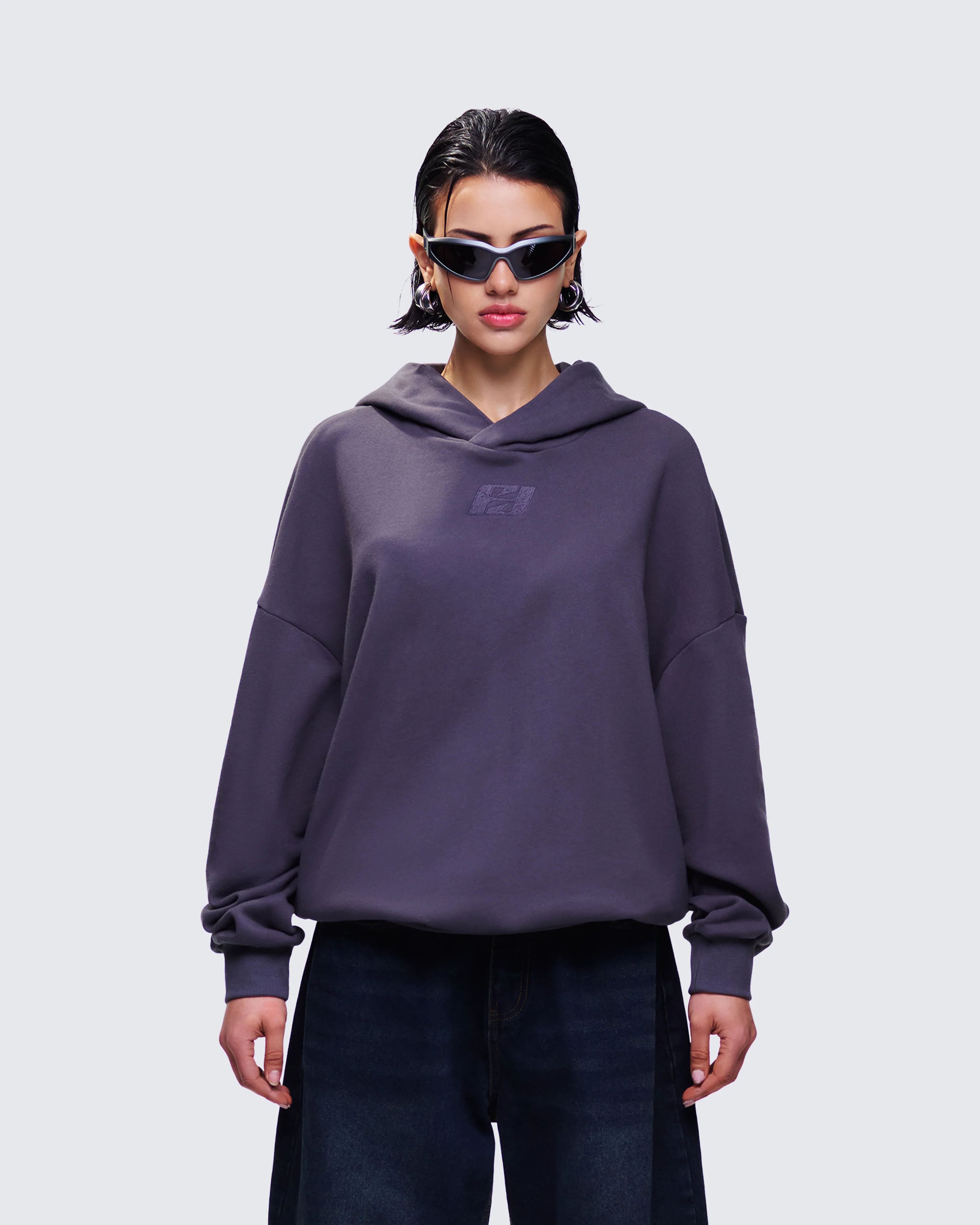 Azariah Grey Oversized Hoodie Top - Image 2