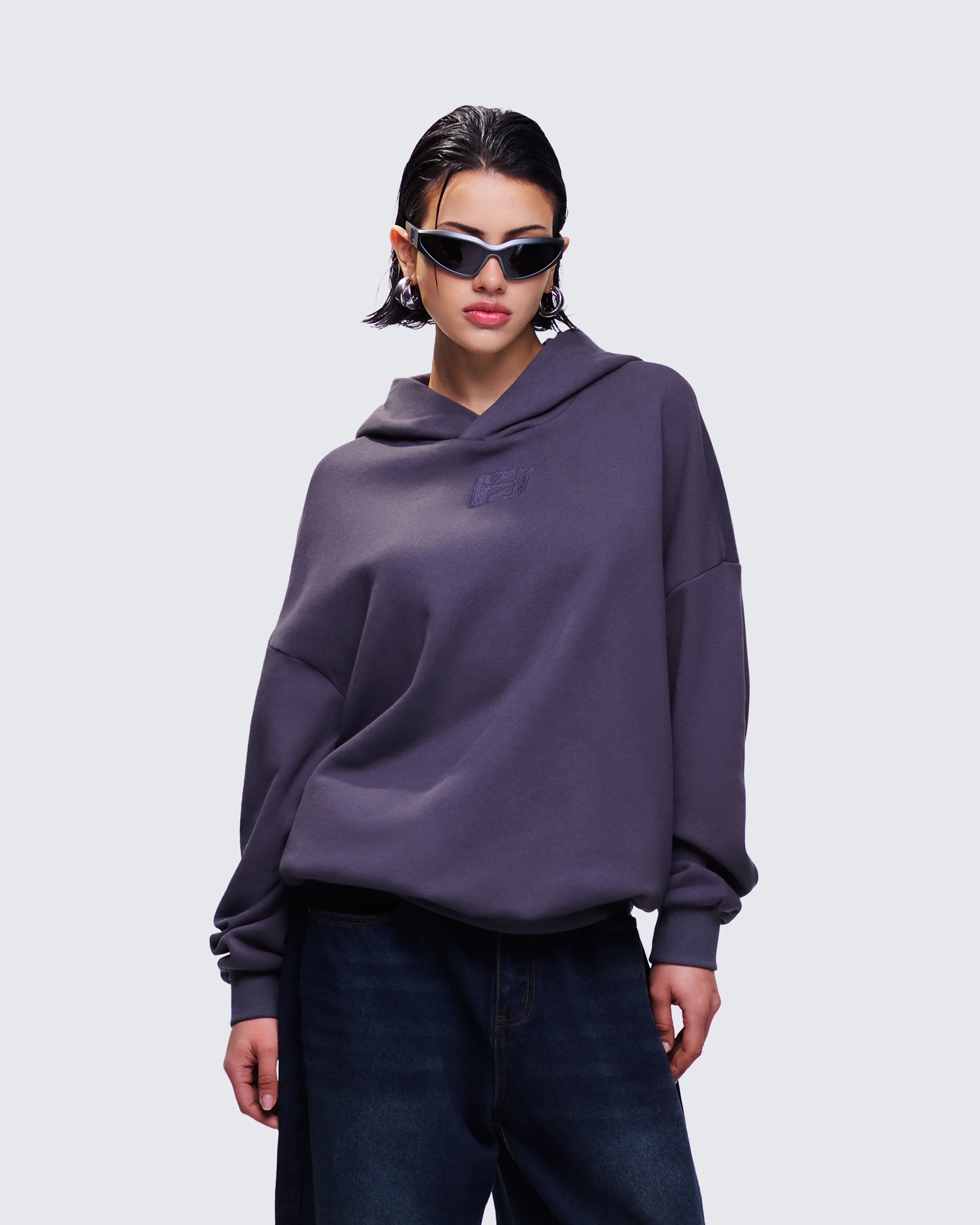 Azariah Grey Oversized Hoodie Top - Image 3