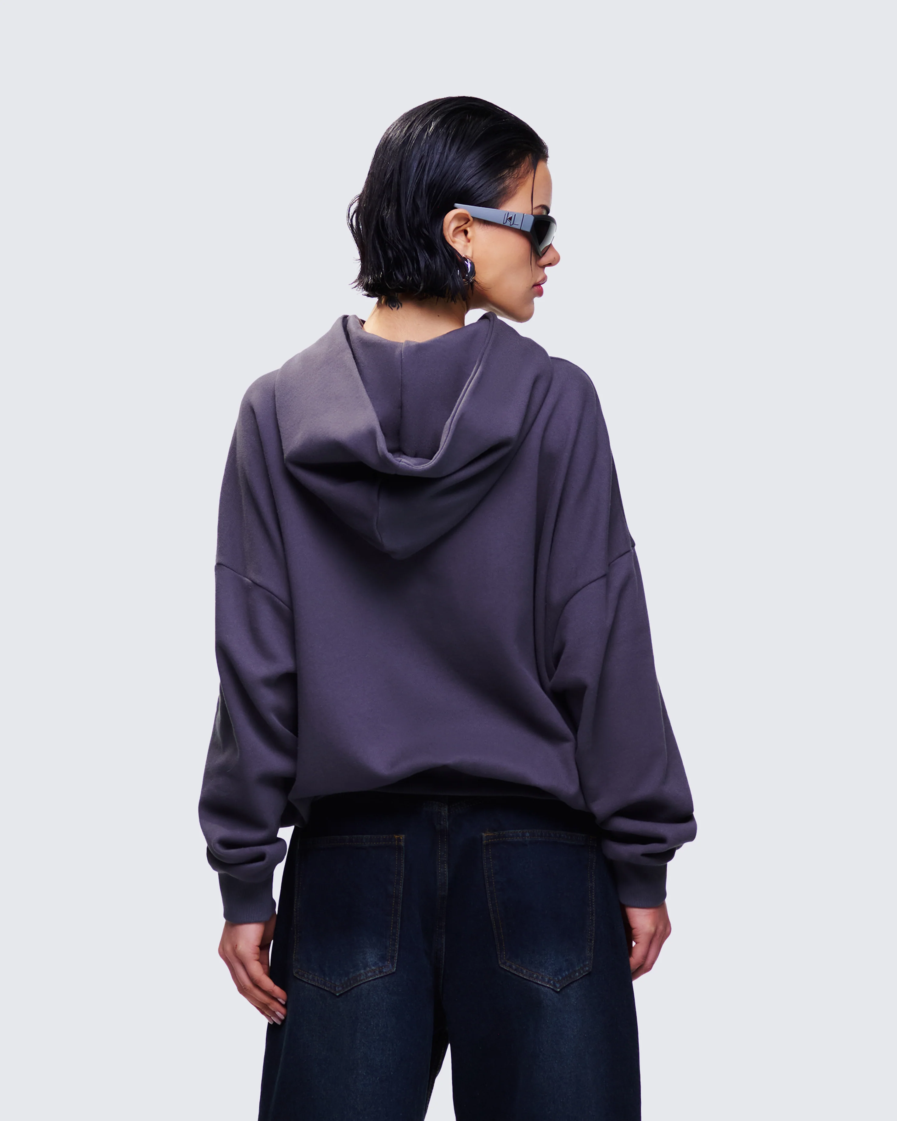 Azariah Grey Oversized Hoodie Top - Image 4
