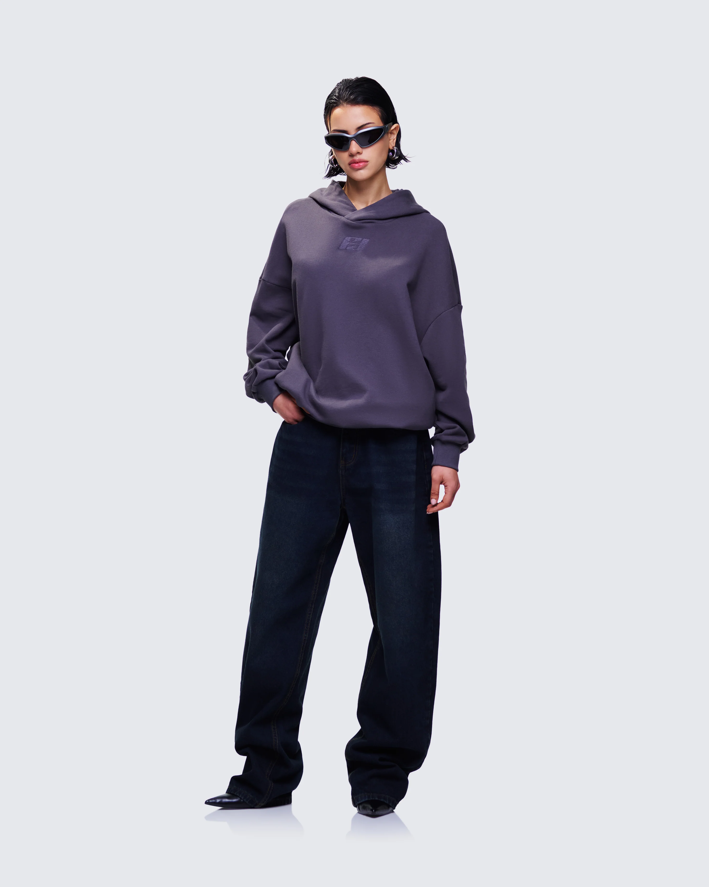 Azariah Grey Oversized Hoodie Top - Image 5