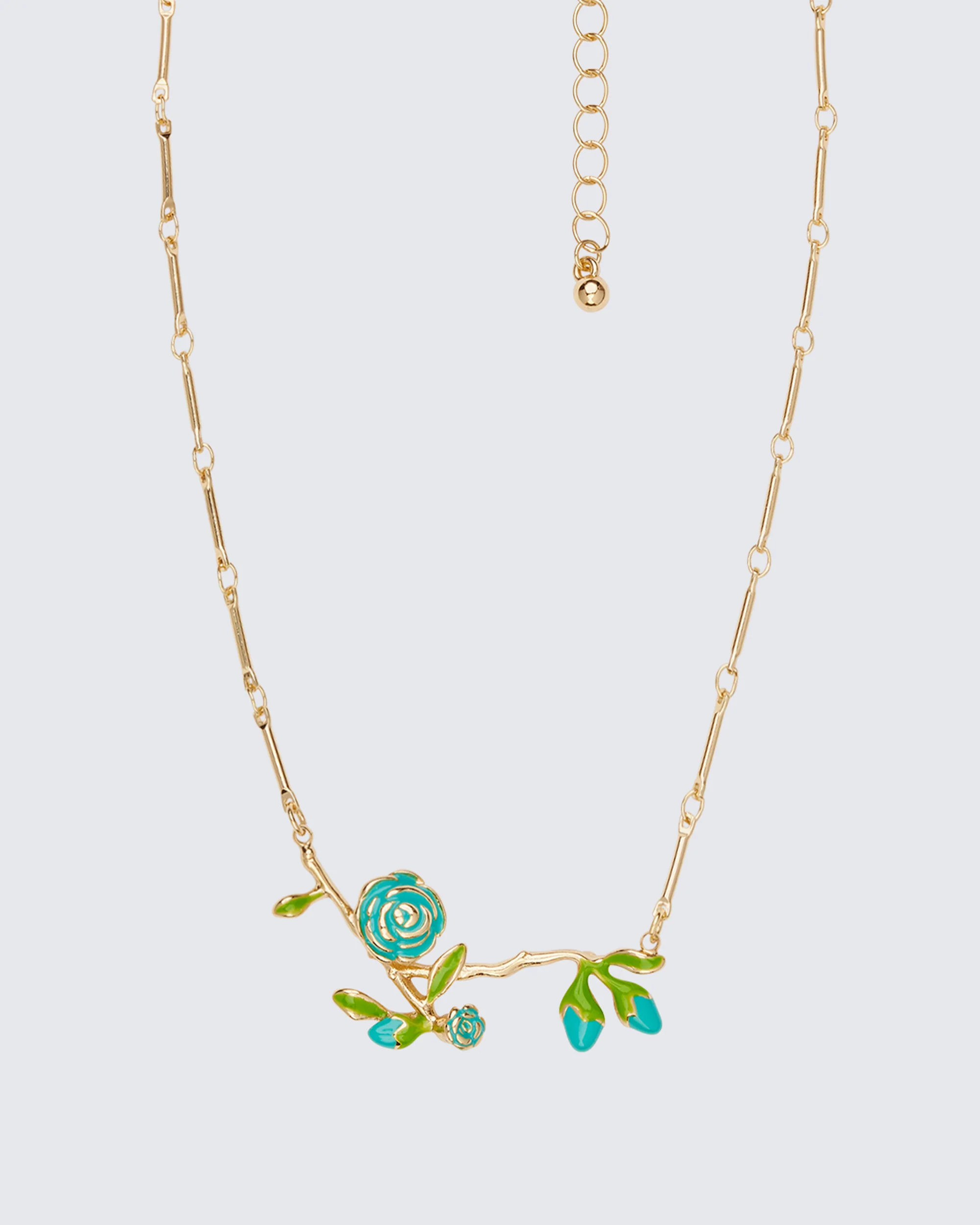 Azore Gold Rose Branch Necklace - Image 2