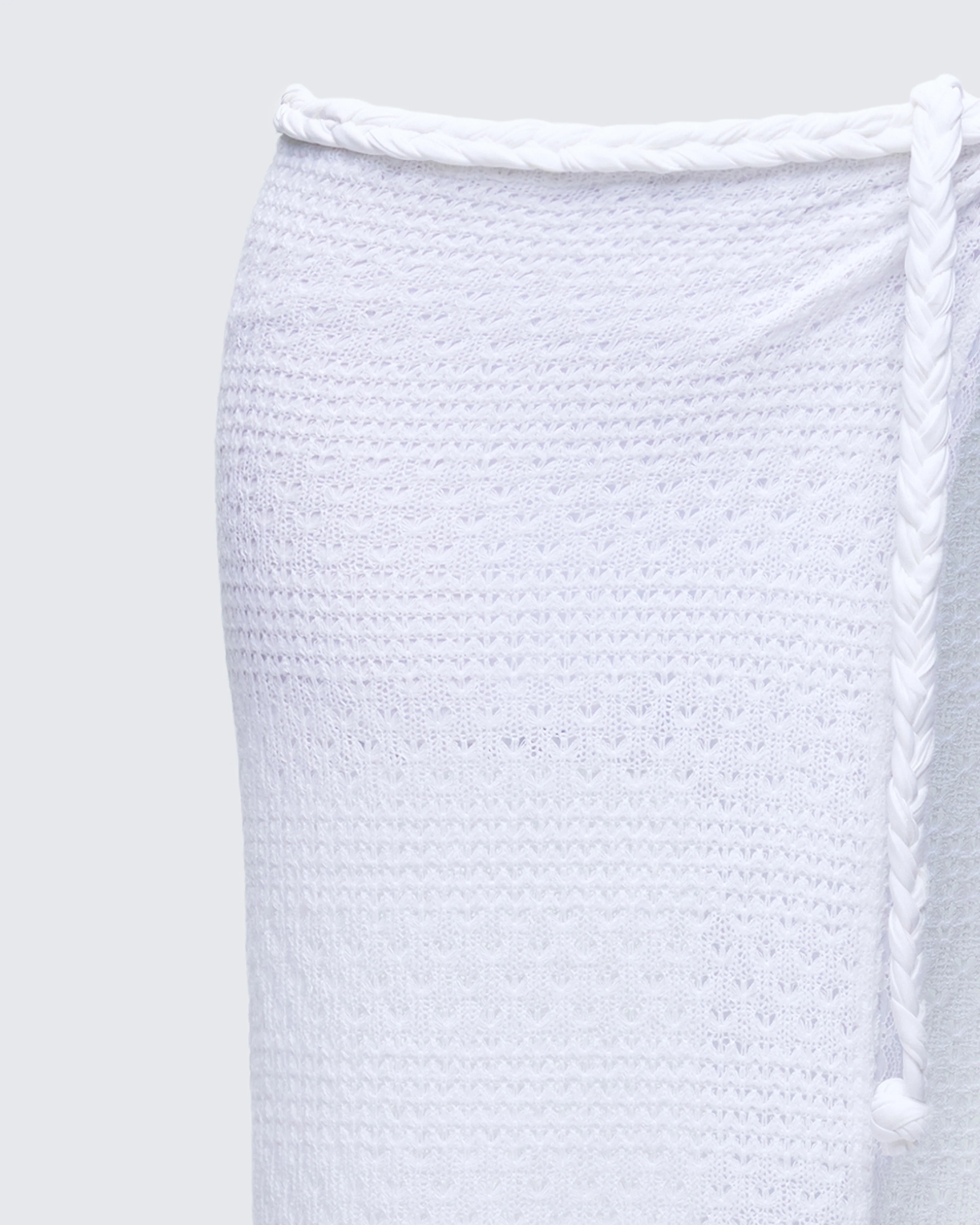 Azra Ivory Braid Waist Maxi Skirt - Image 6