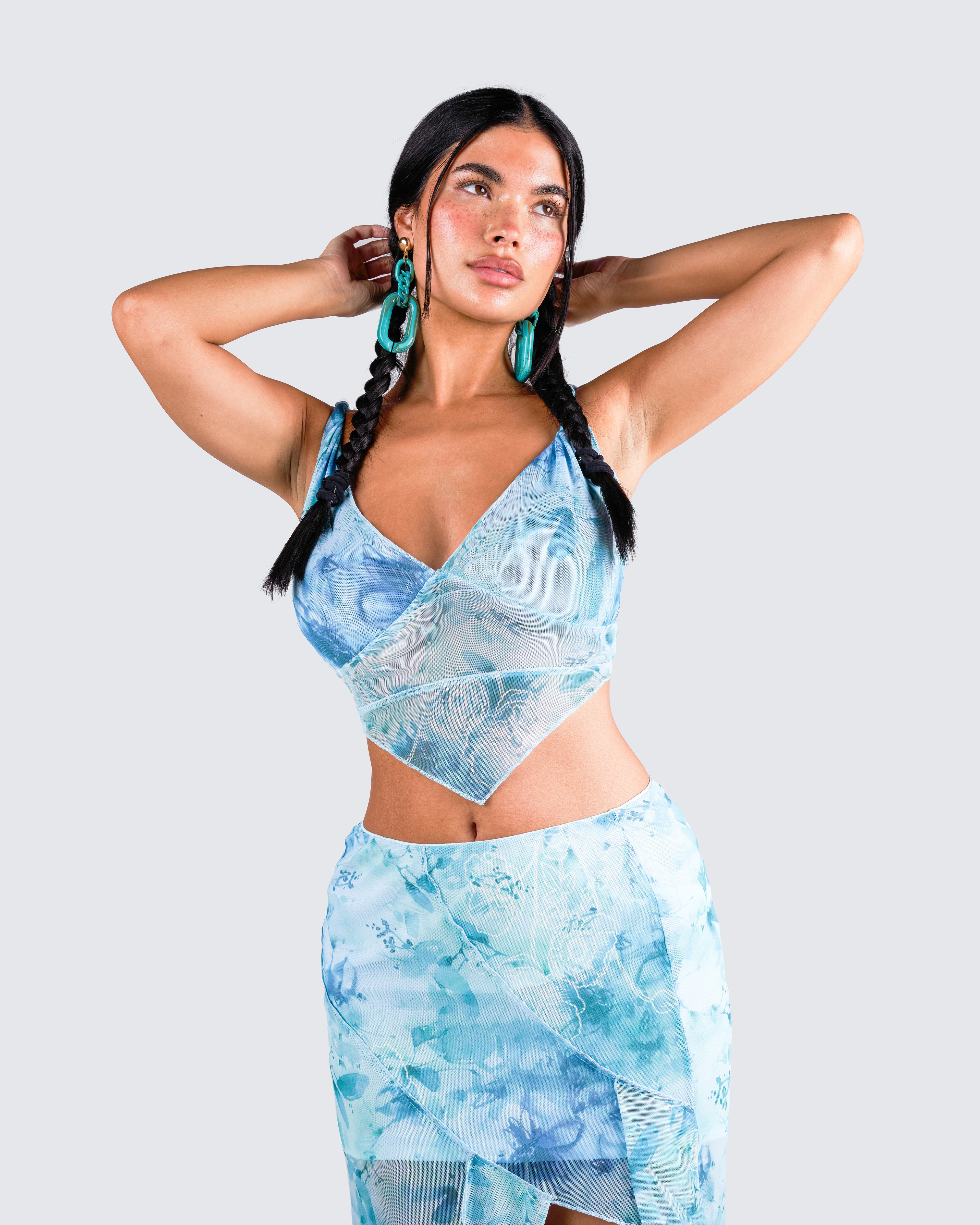 Bahia Mint Floral Print Top - Image 8
