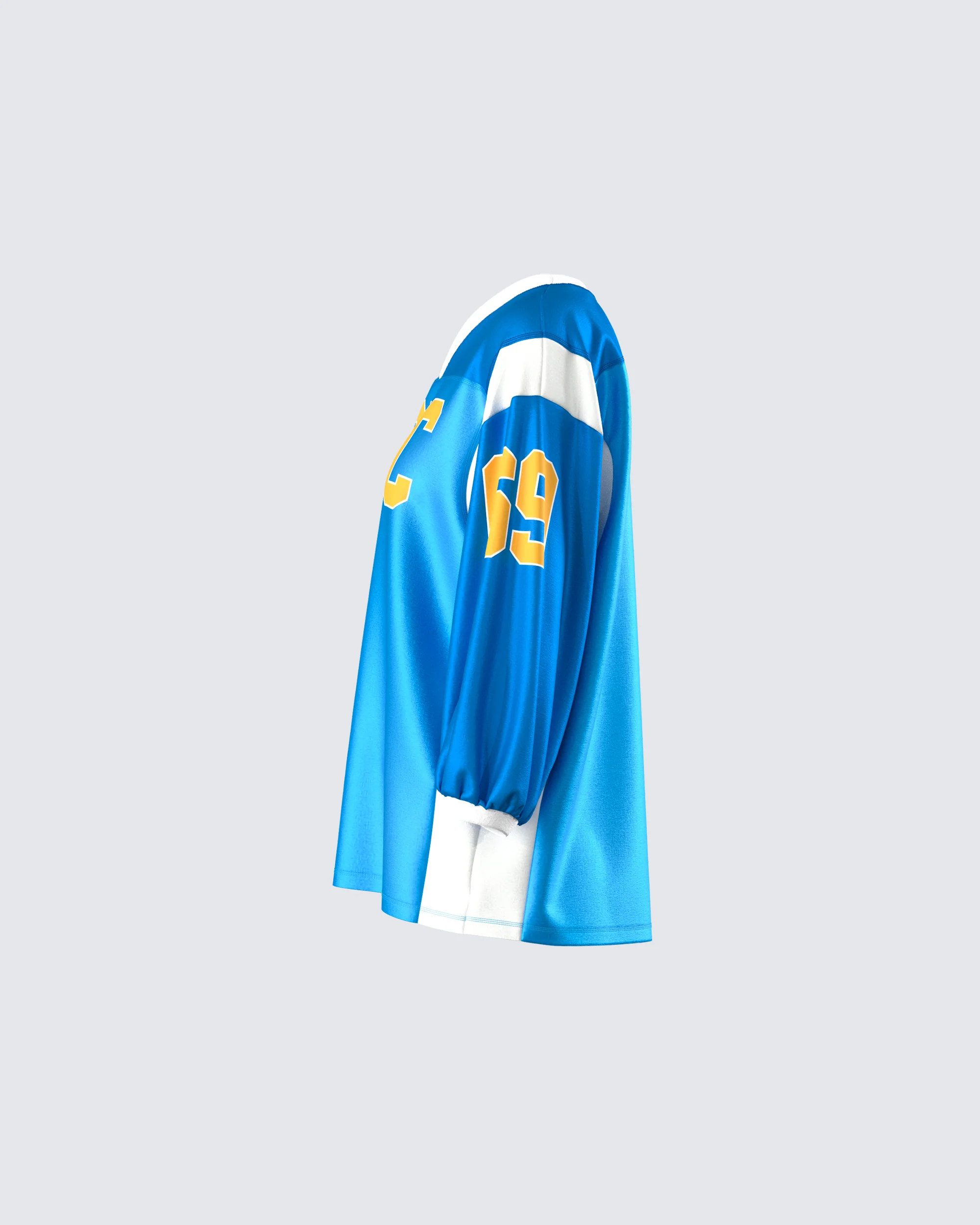 Bea Blue Graphic Sports Jersey Top - Image 2