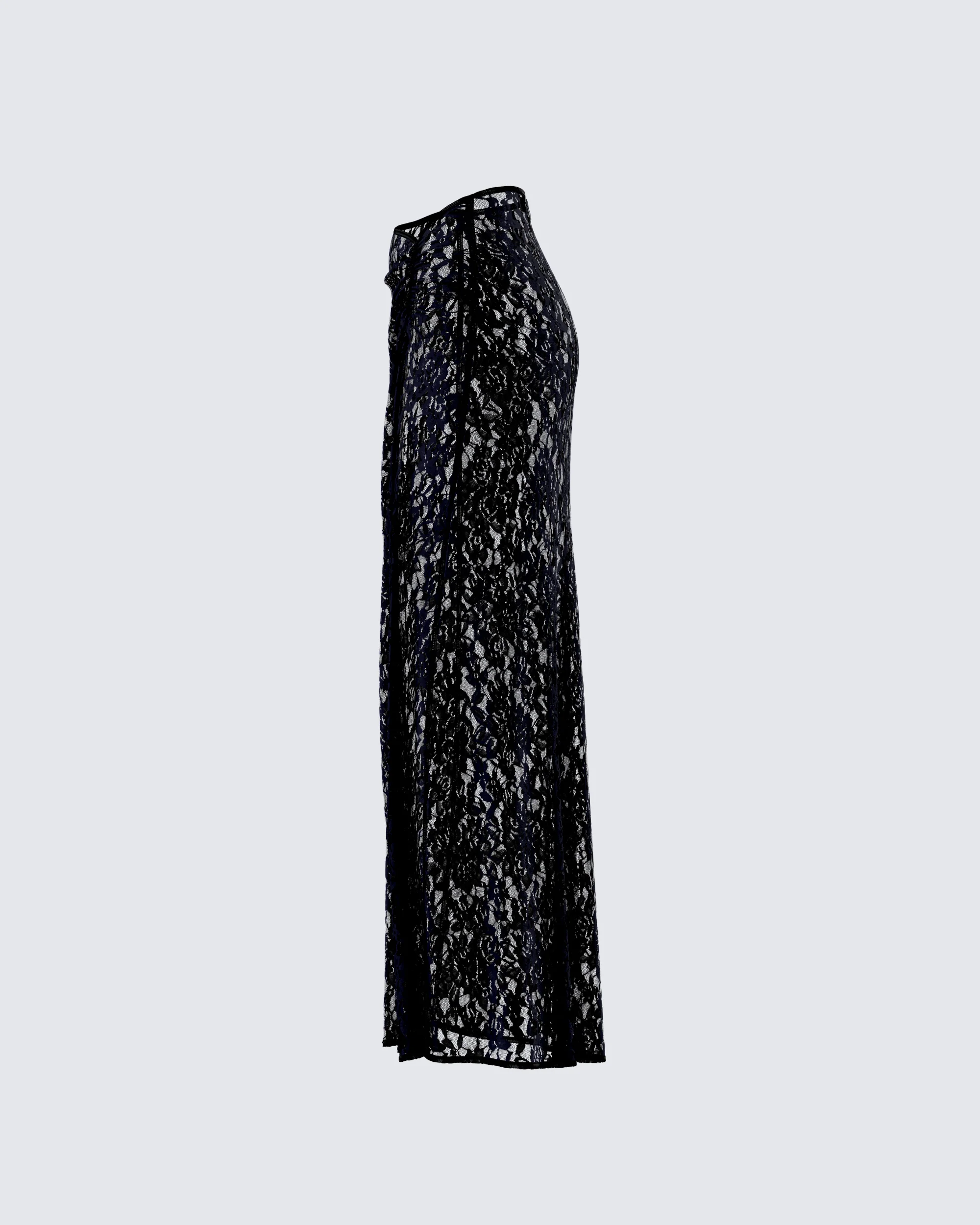 Beatrix Black Lace Skirt - Image 2