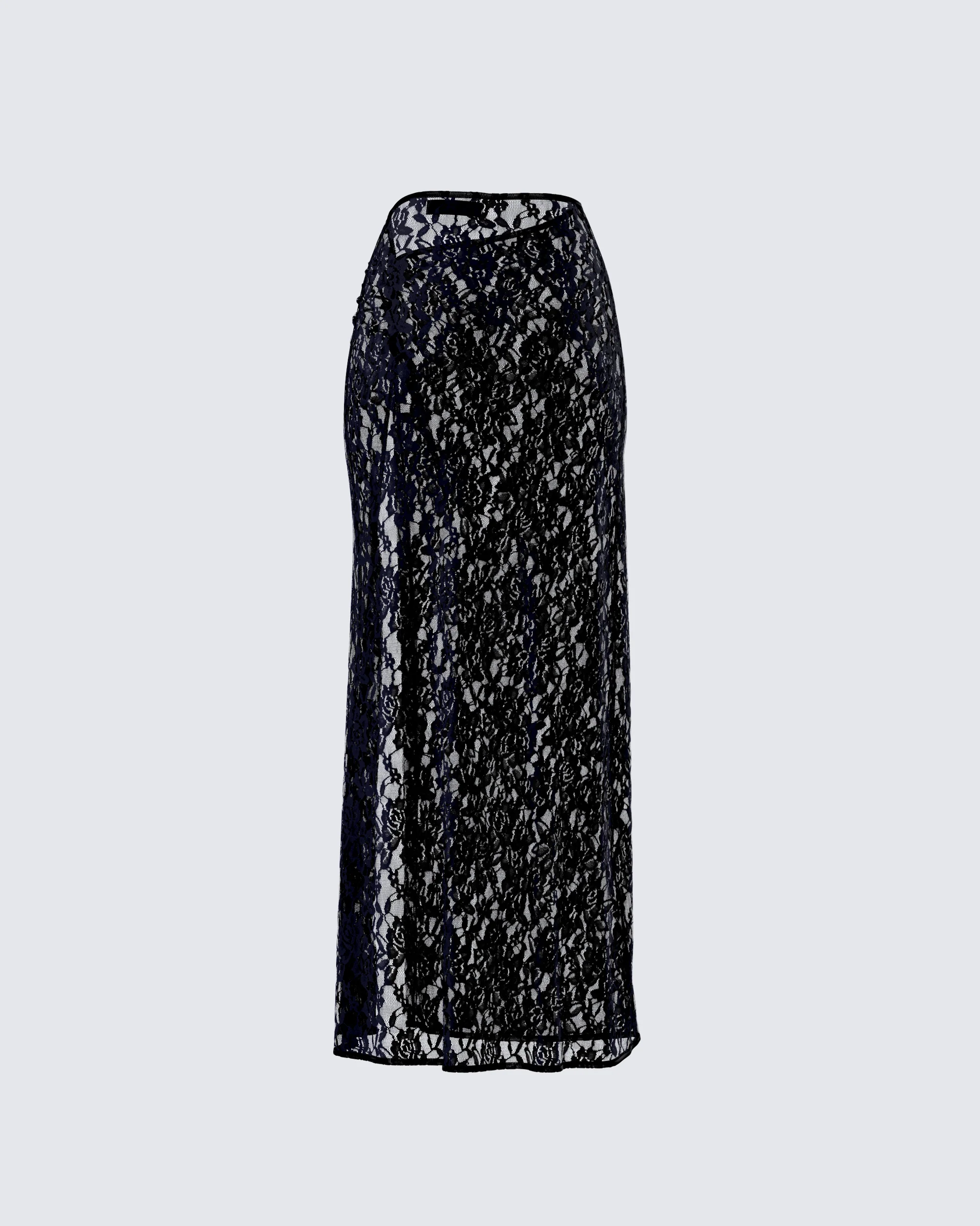 Beatrix Black Lace Skirt - Image 3