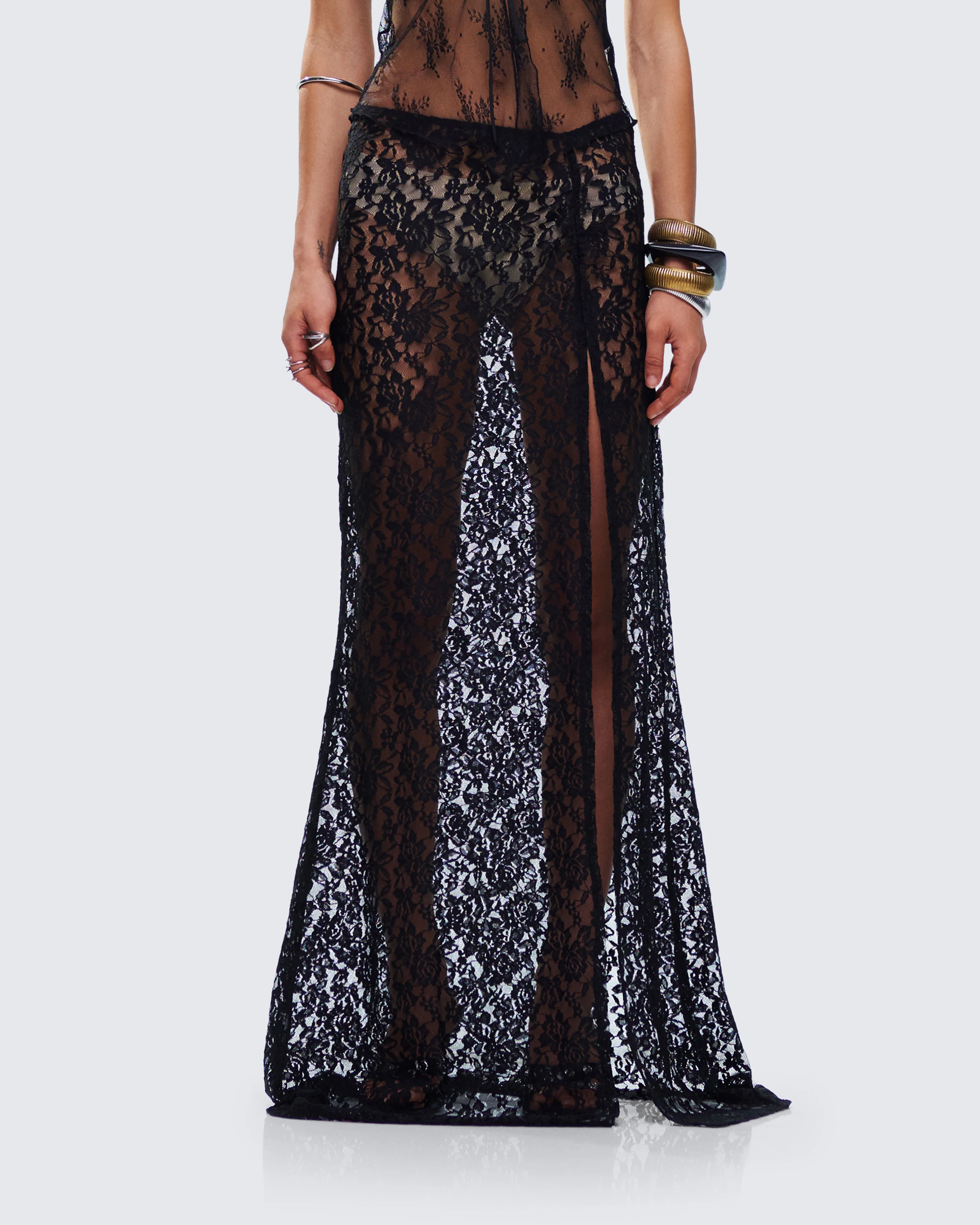 Beatrix Black Lace Skirt - Image 4