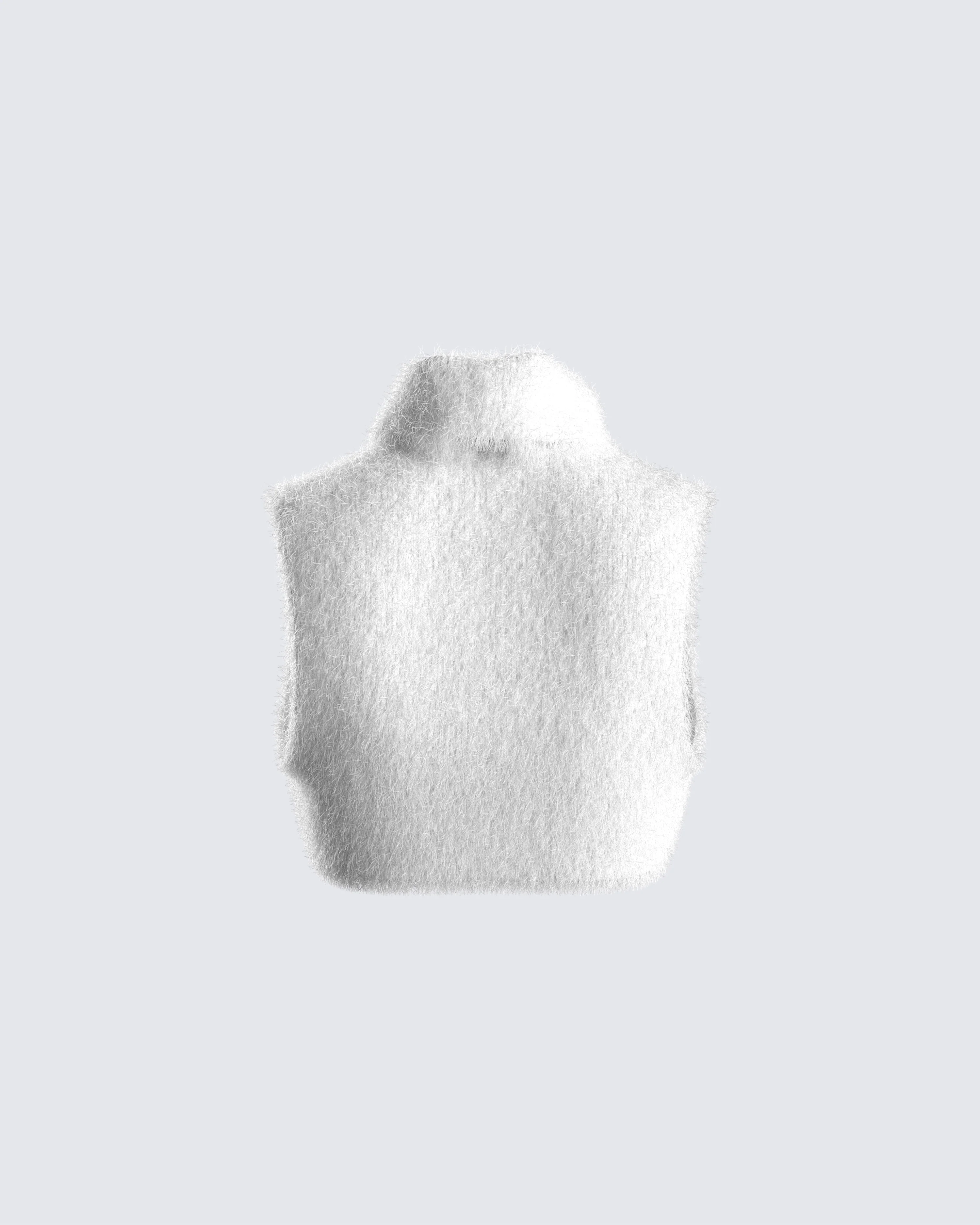 Beckett White Cropped Knit Top - Image 3