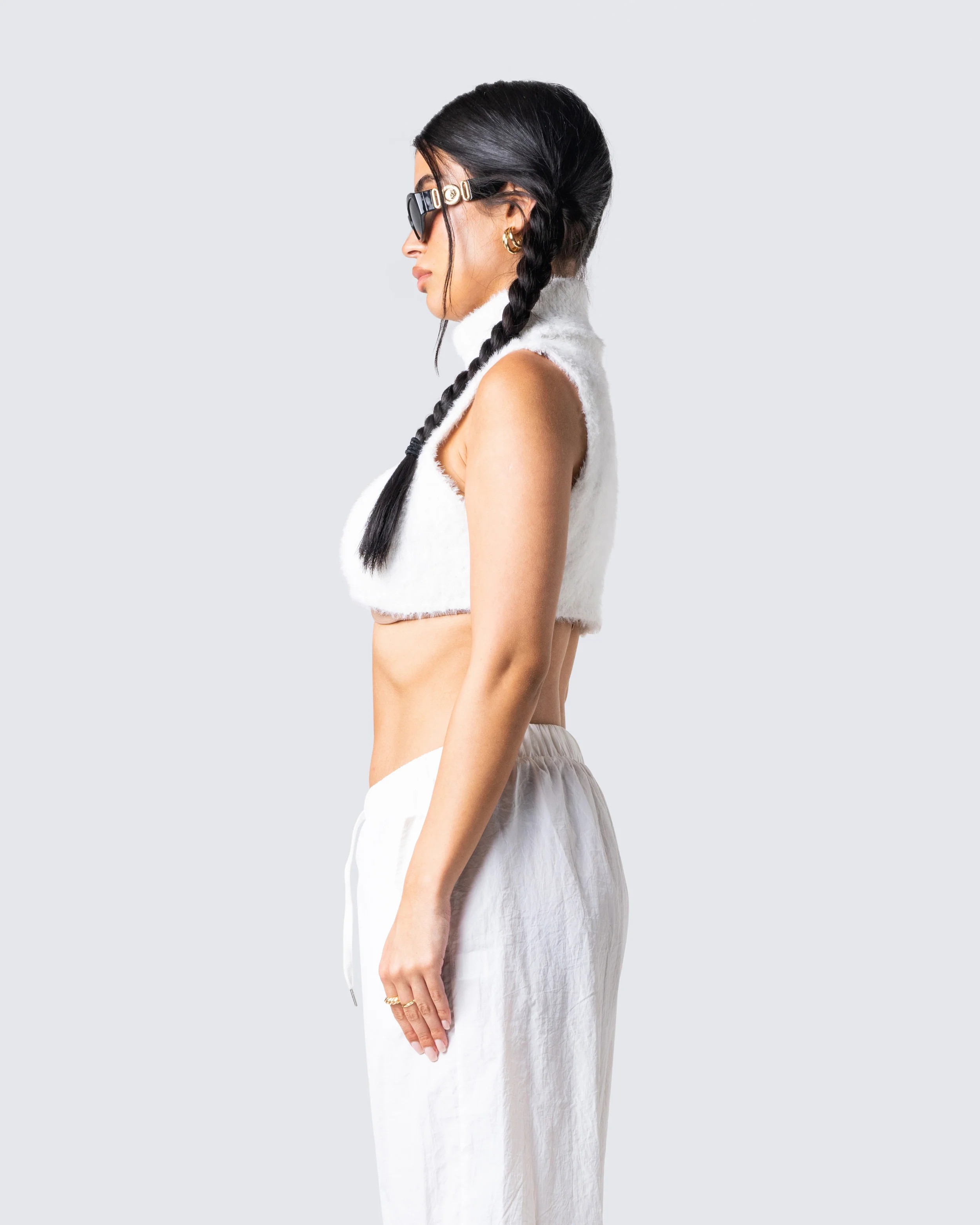 Beckett White Cropped Knit Top - Image 5