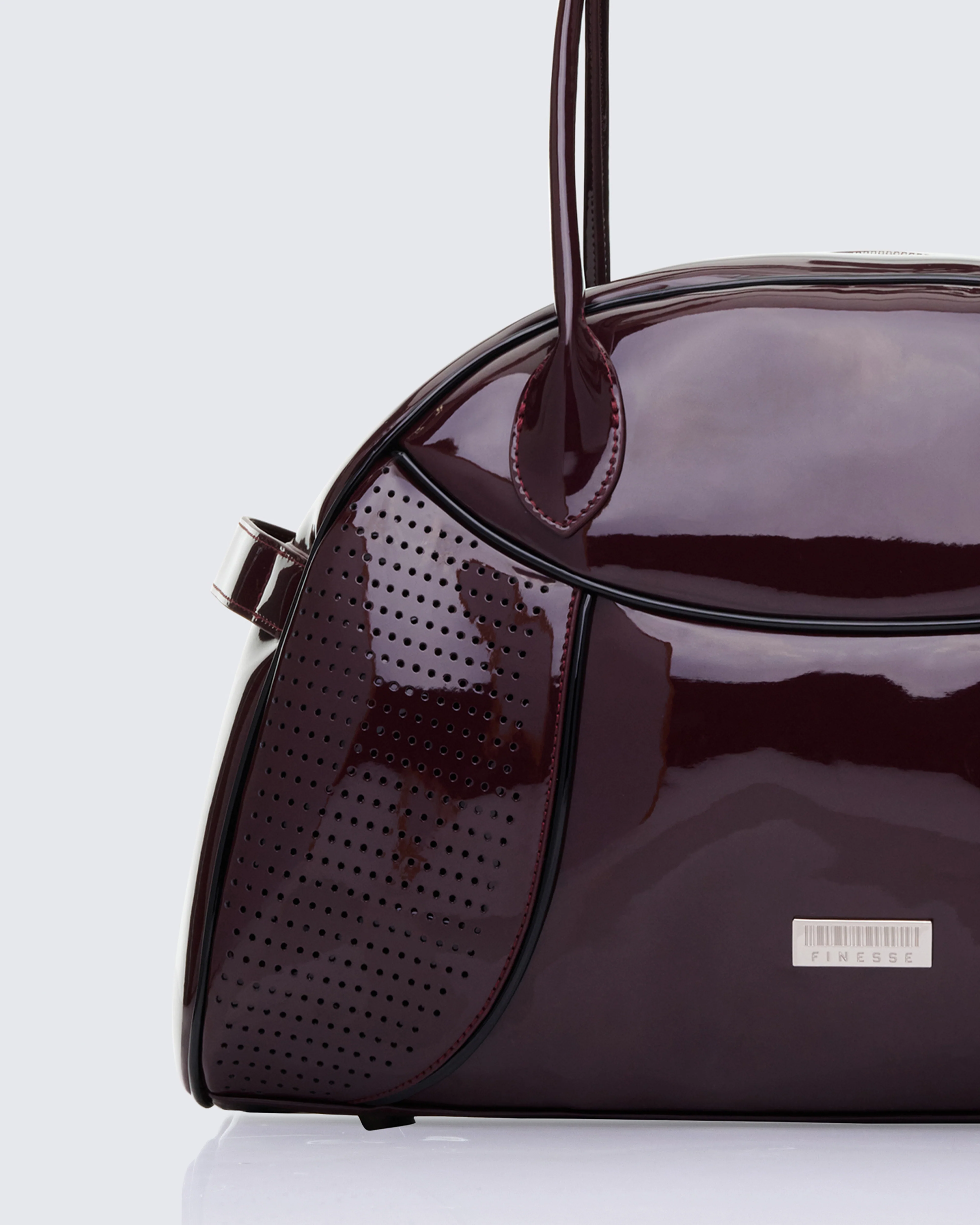 Belladonna Burgundy Perforated Bowling Bag - Image 3